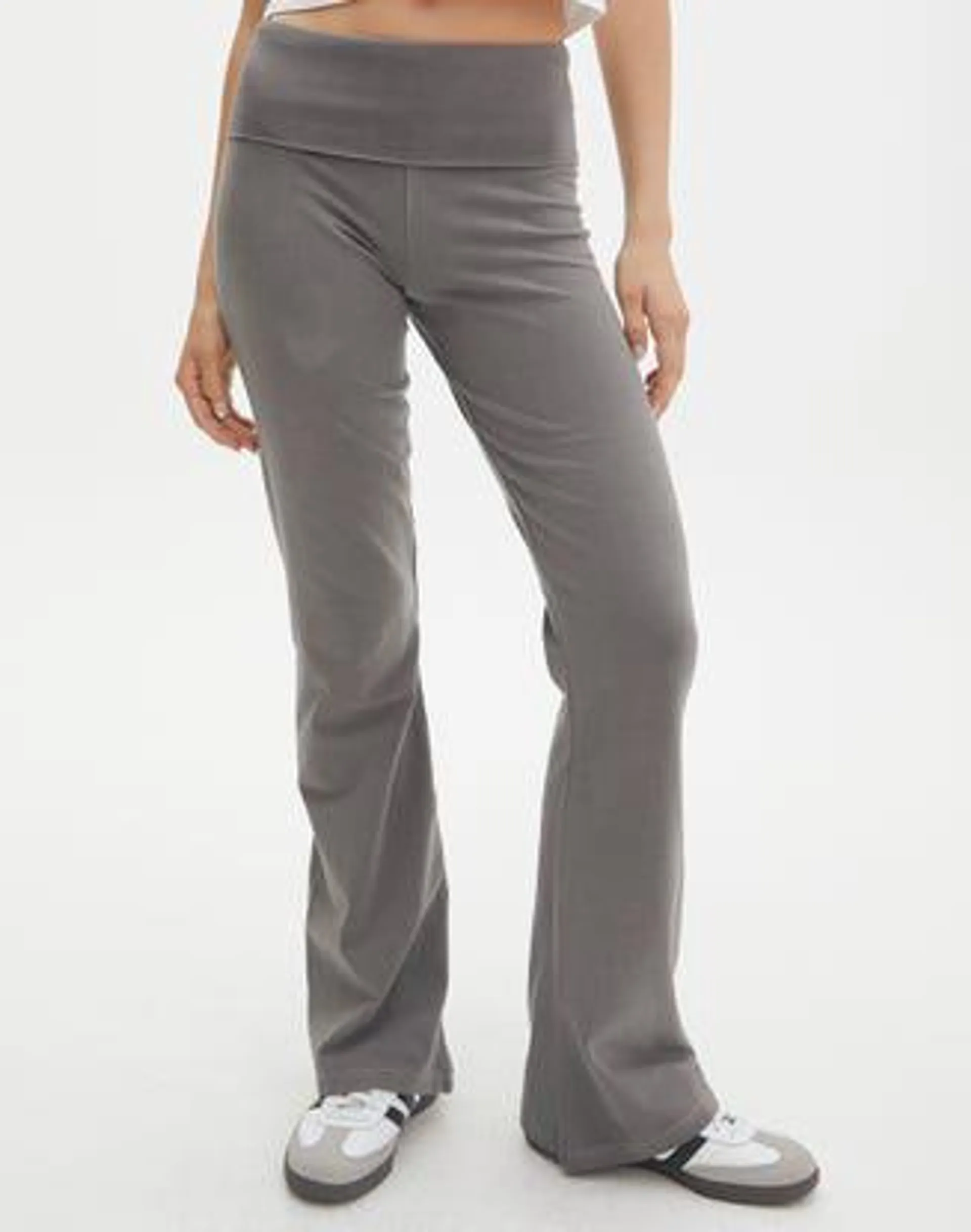 Cotton Foldover Flare Pant