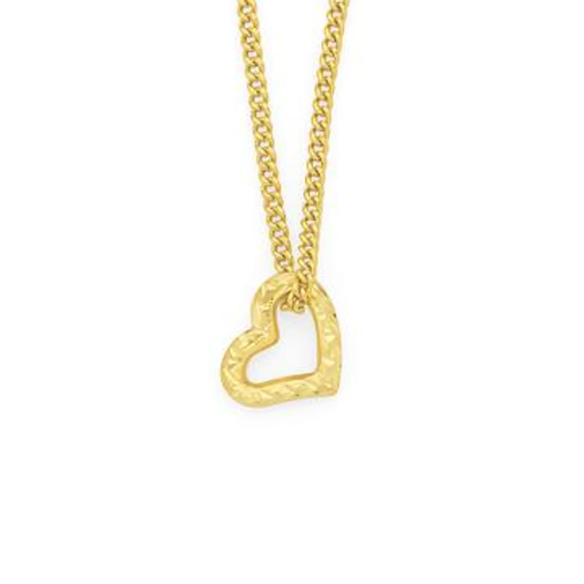 9ct Gold 8mm Floating Heart Pendant