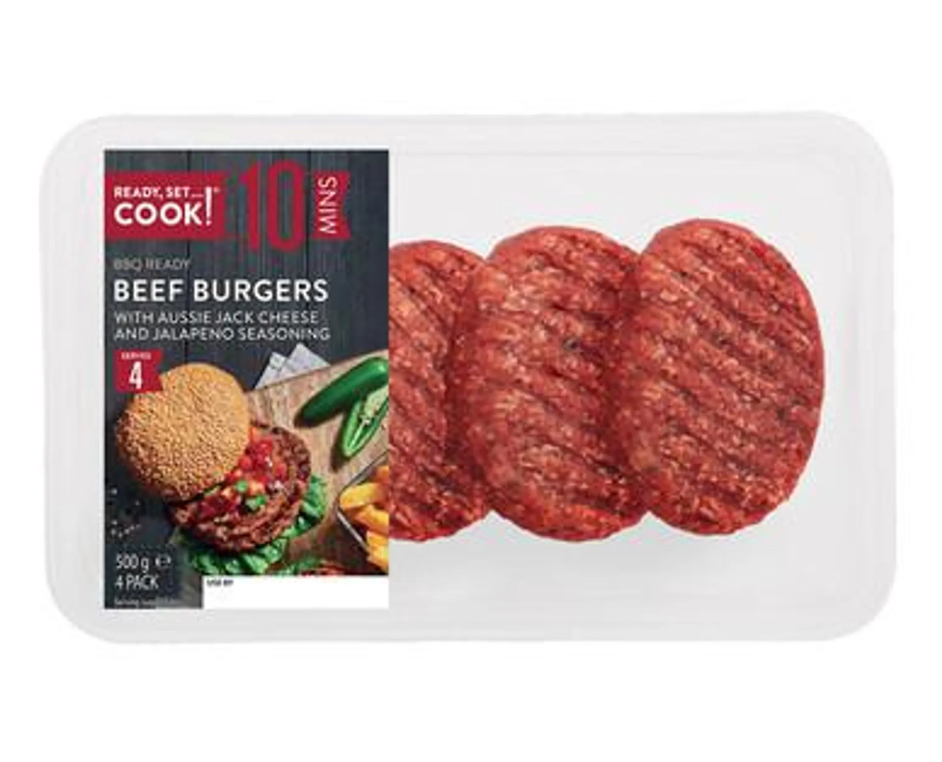 Ready, Set…Cook! Beef Burgers 500g