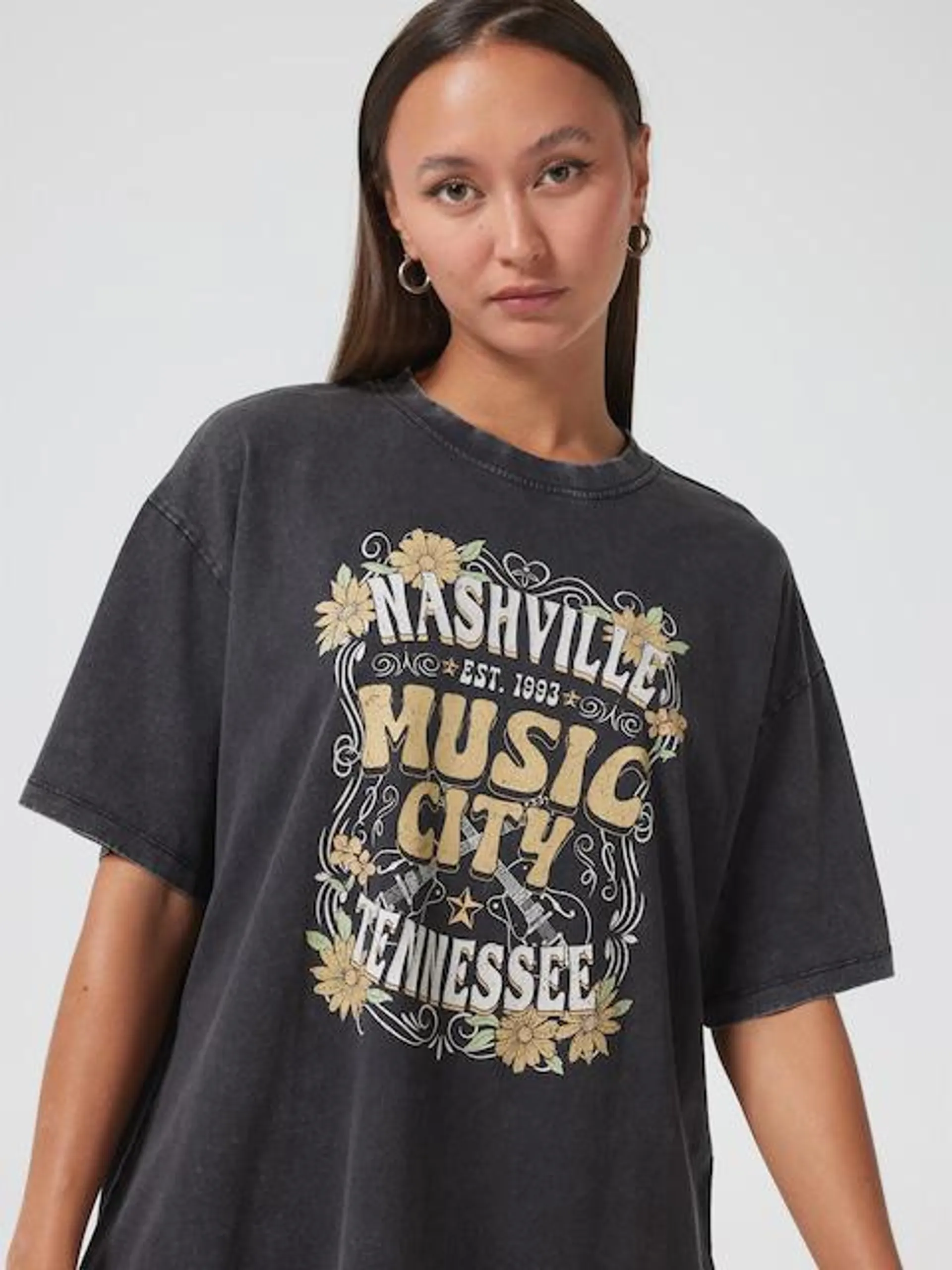 Nashville Music City Oversized Tee