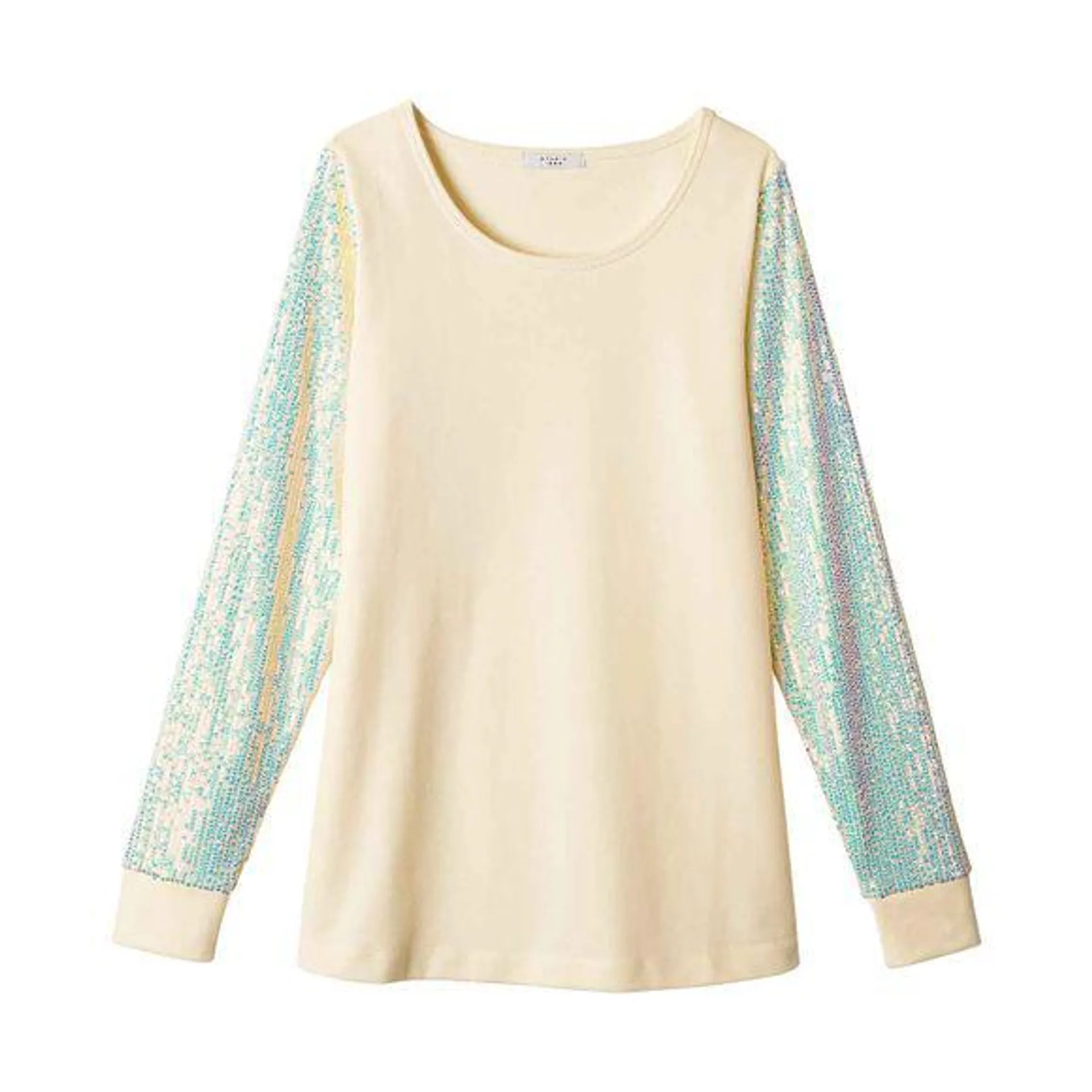 Sequin Sleeve Pullover