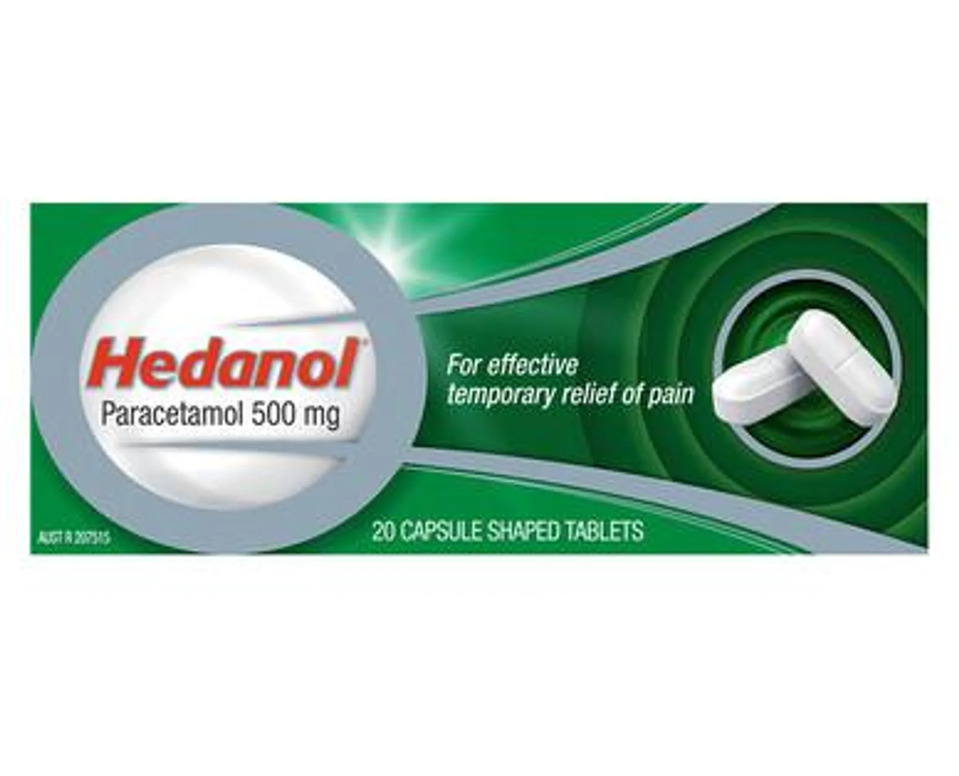 Hedanol Paracetamol Capsule Shaped Tablets 20pk