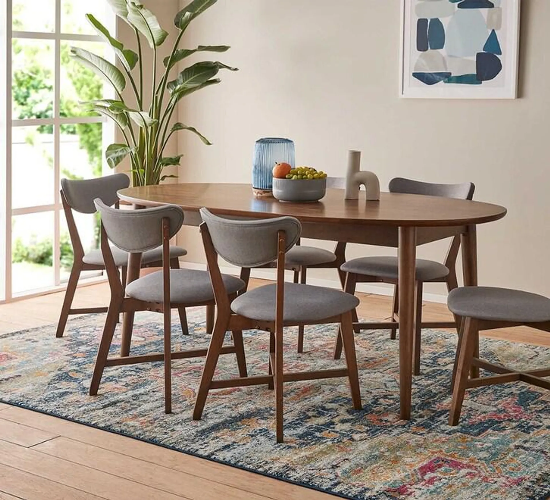 Draper 6 Seater Dining Table with Elke Chairs