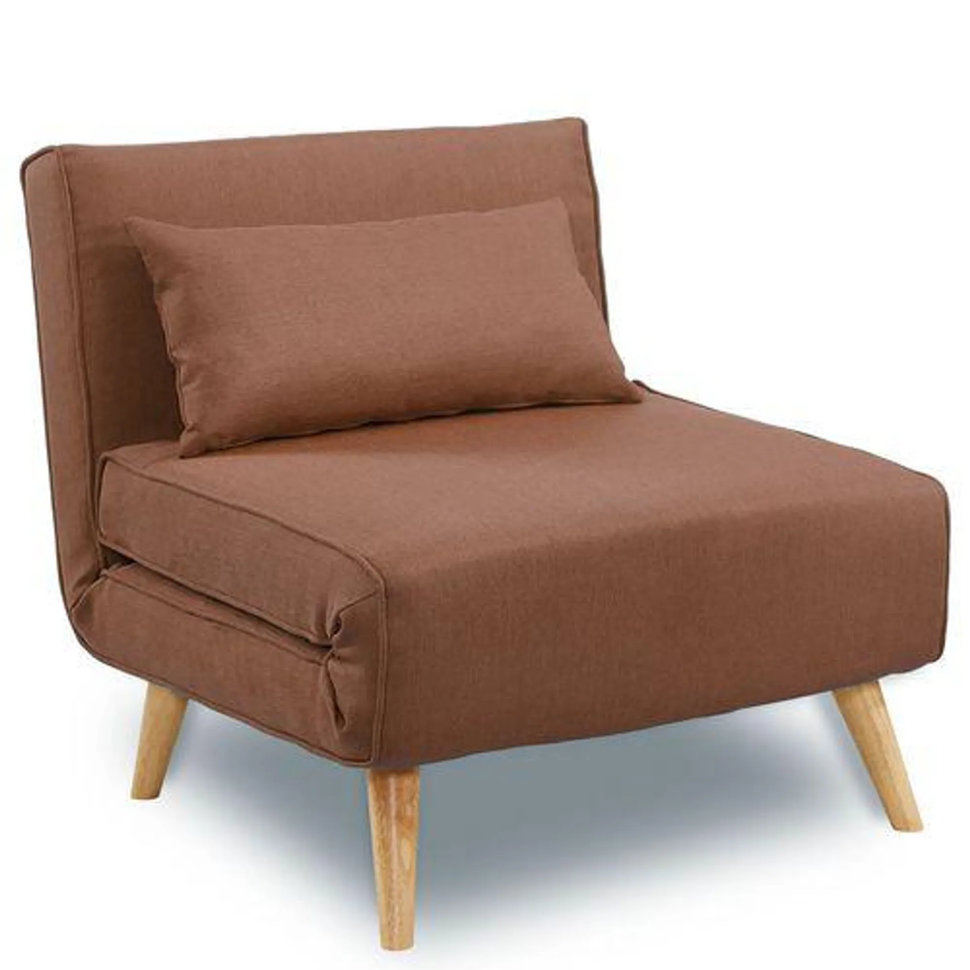 Sarantino Single Seater Brown Linen Adjustable Corner Sofa