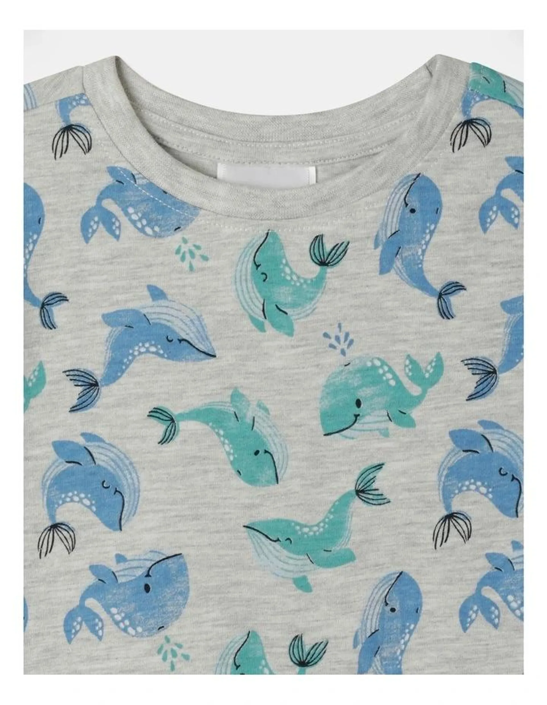 Essential Whale T-Shirt in Grey Marle