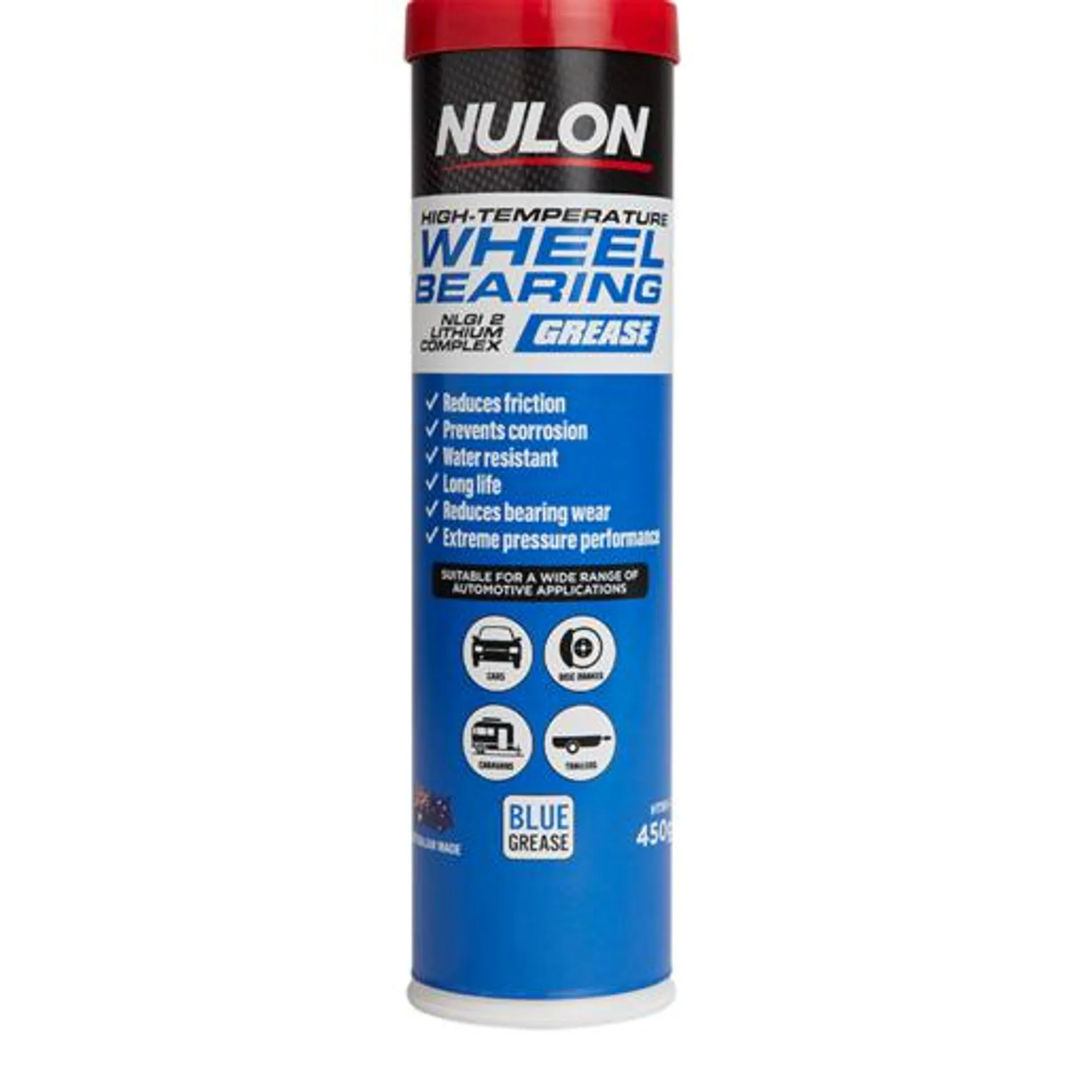 Nulon High-Temperature Wheel Bearing NLGI 2 Lithium Complex Grease 450g - HTBG-C