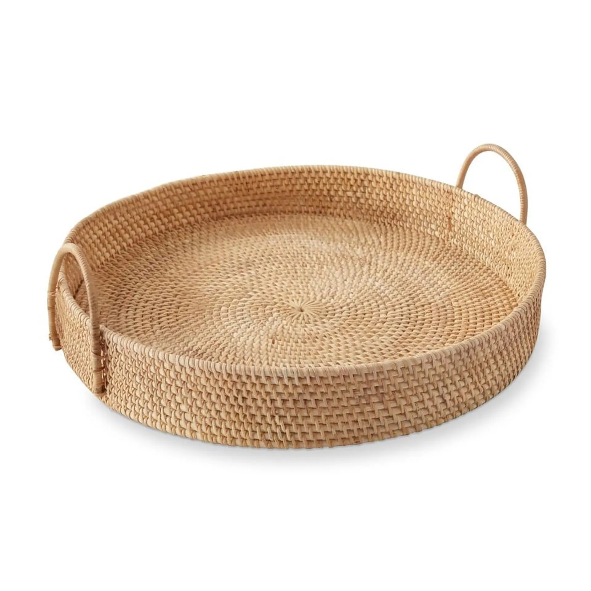Light Woven Tray with Handles