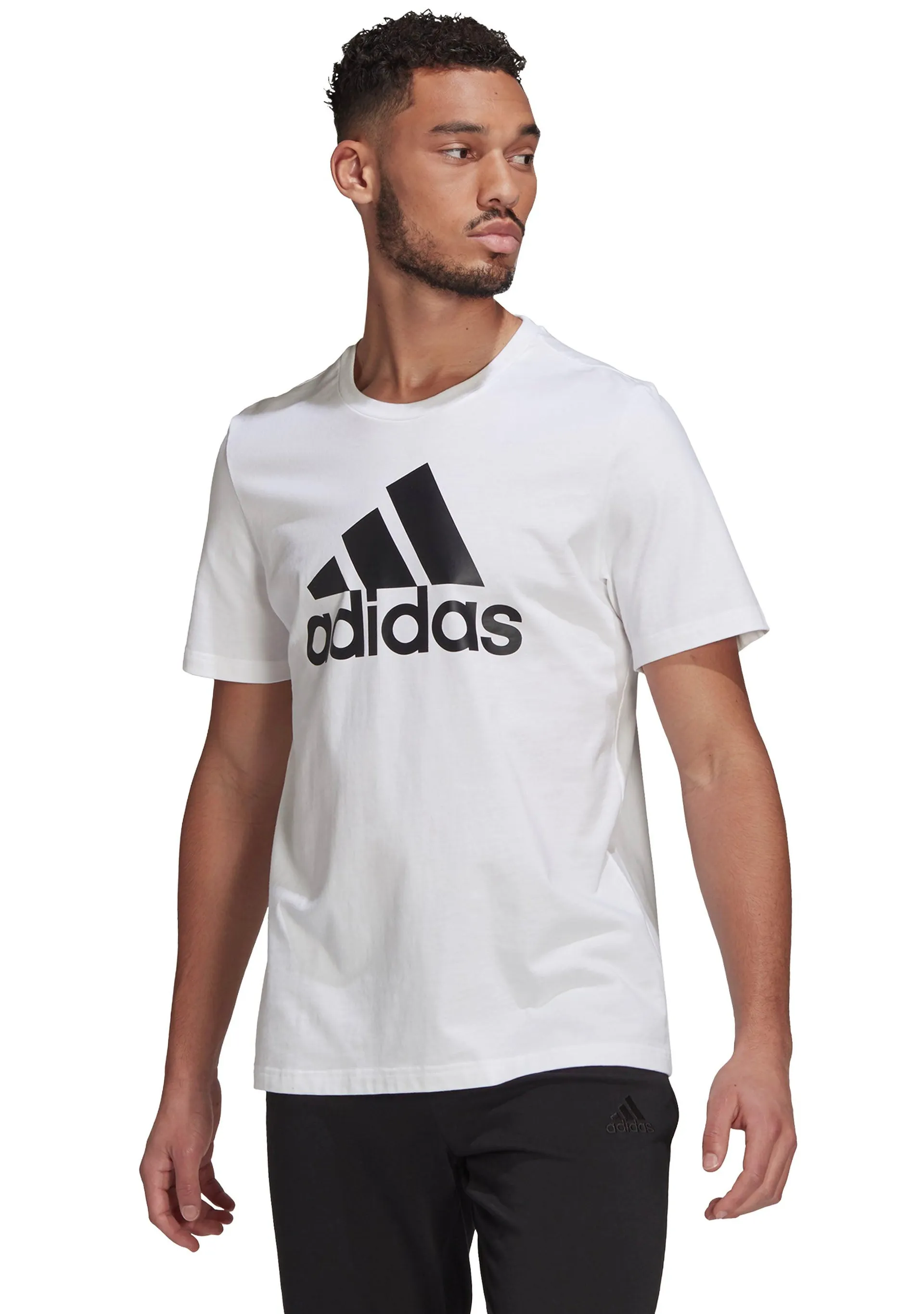 Adidas Mens Essentials Big Logo Tee White GK9121