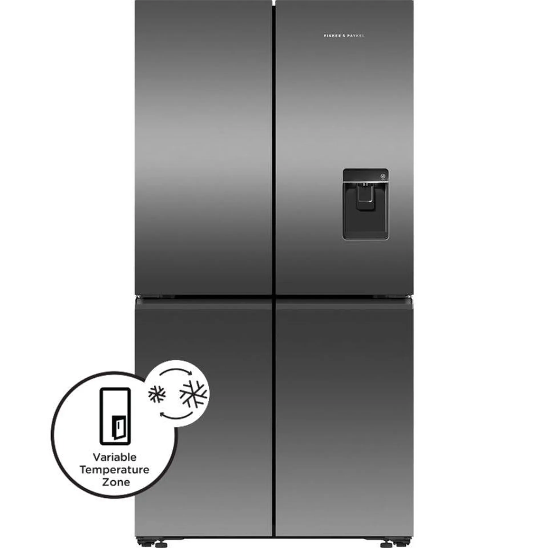 Fisher & Paykel RF605QNUVB1 538L Dark Stainless Steel Quad Door Fridge