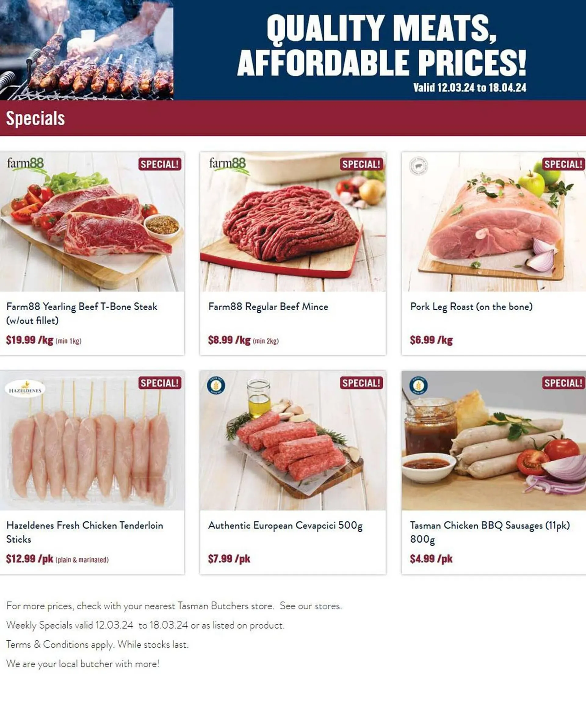 Tasman Butchers catalogue - Catalogue valid from 12 March to 18 April 2024 - page 1