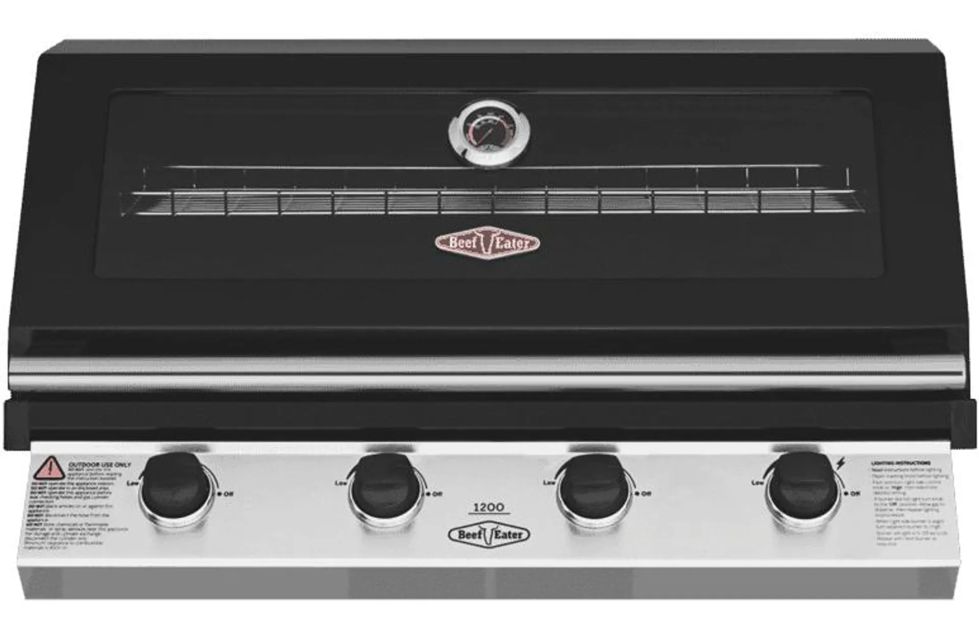 BeefEater 1200 Series Black 4 Burner Built In BBQ