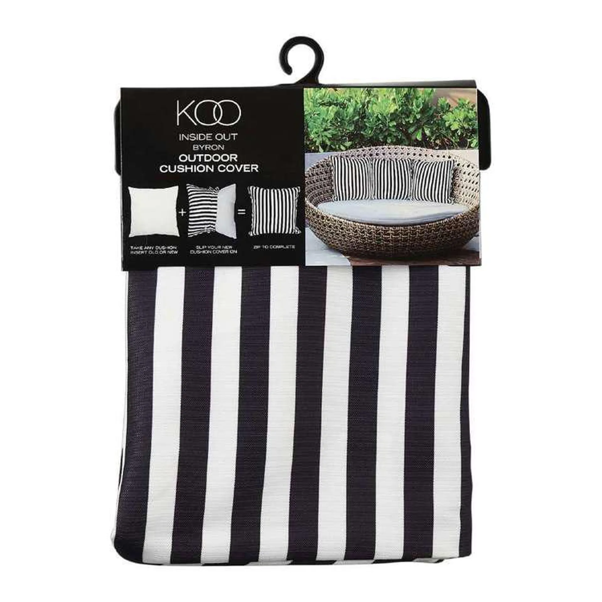 KOO Byron Outdoor Cushion Cover Charcoal 45 x 45 cm