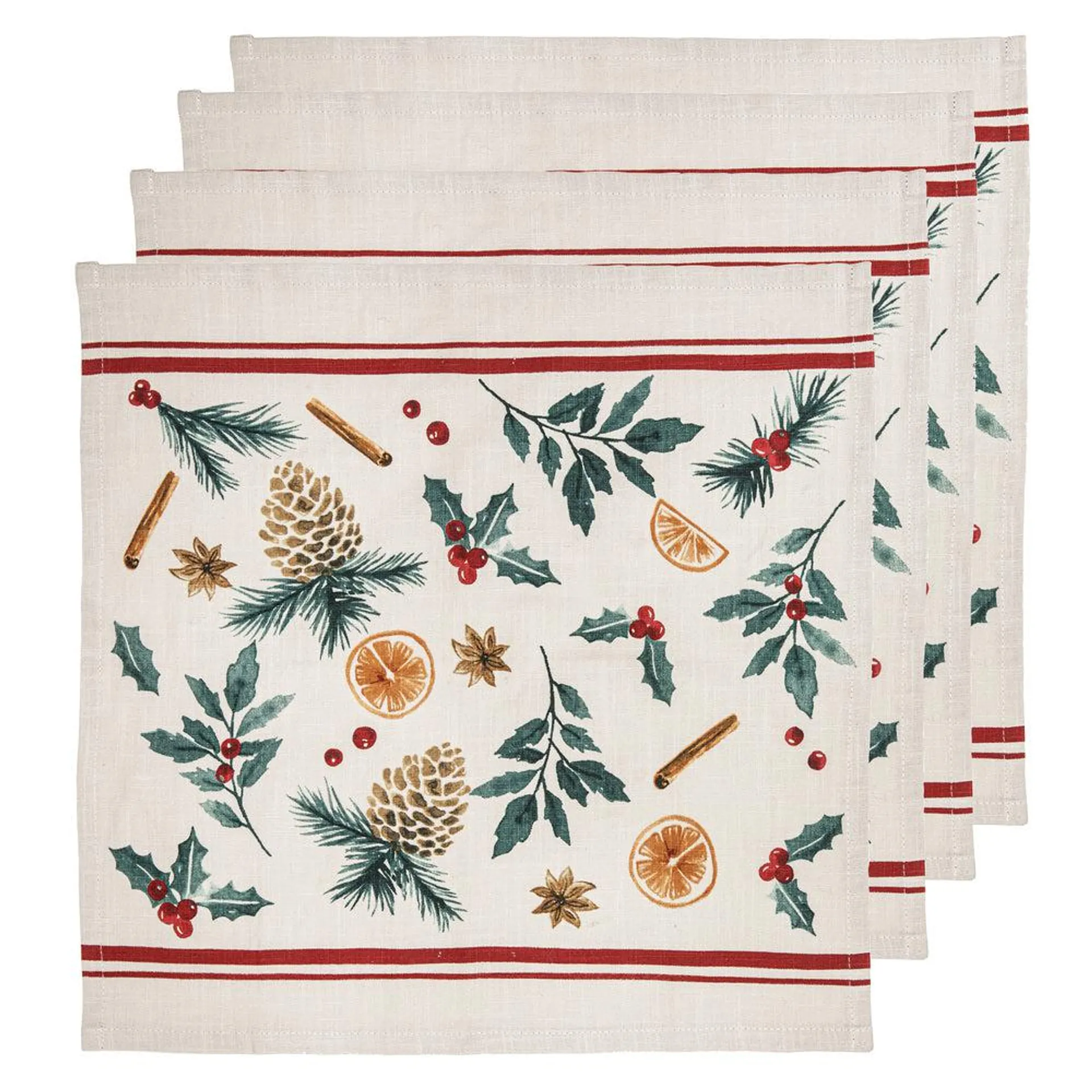 Ladelle Evergreen Set of 4 Napkins