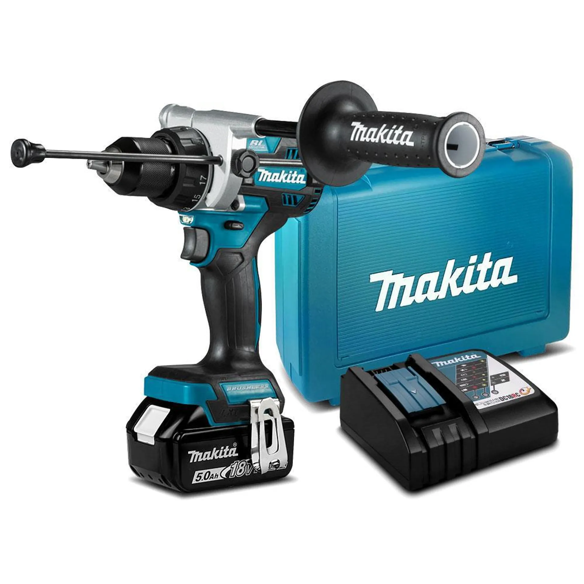 Makita DHP486RTX1 18V 5.0Ah Li-ion Cordless Brushless Hammer Drill Driver Combo Kit