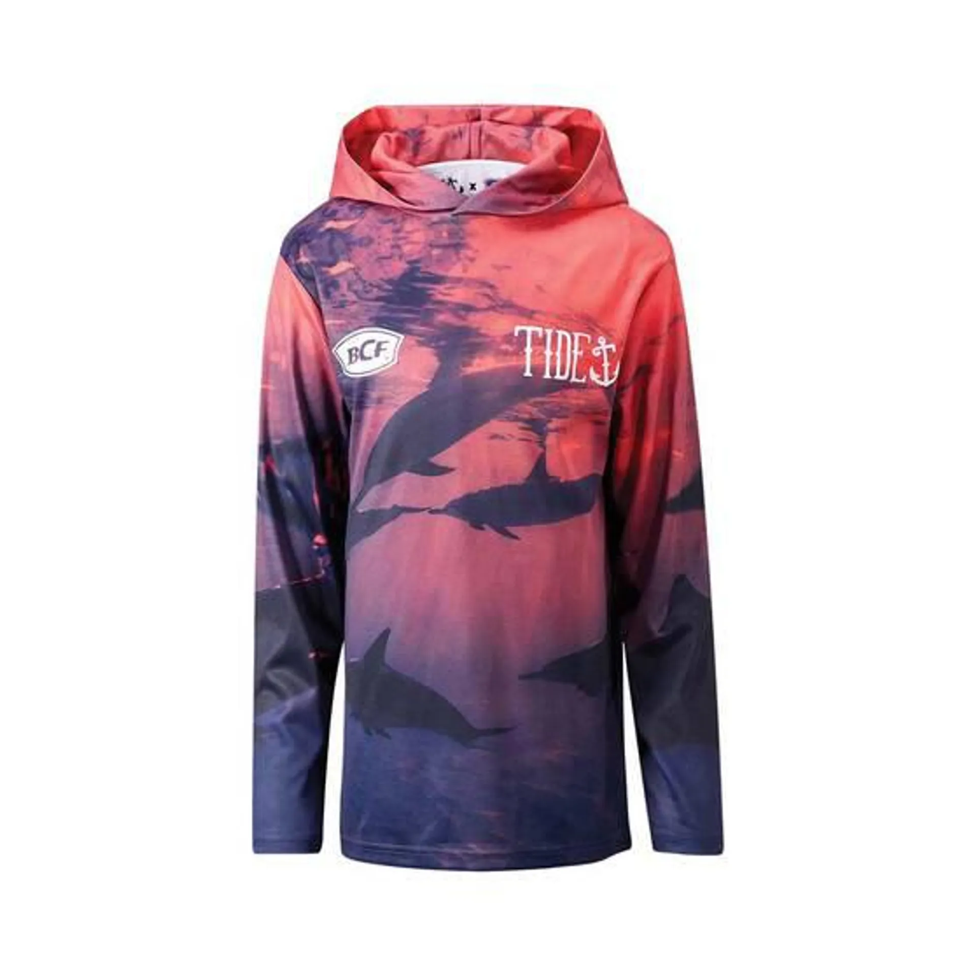 BCF x Tide Youth Dolphin Sublimated Polo with Hood