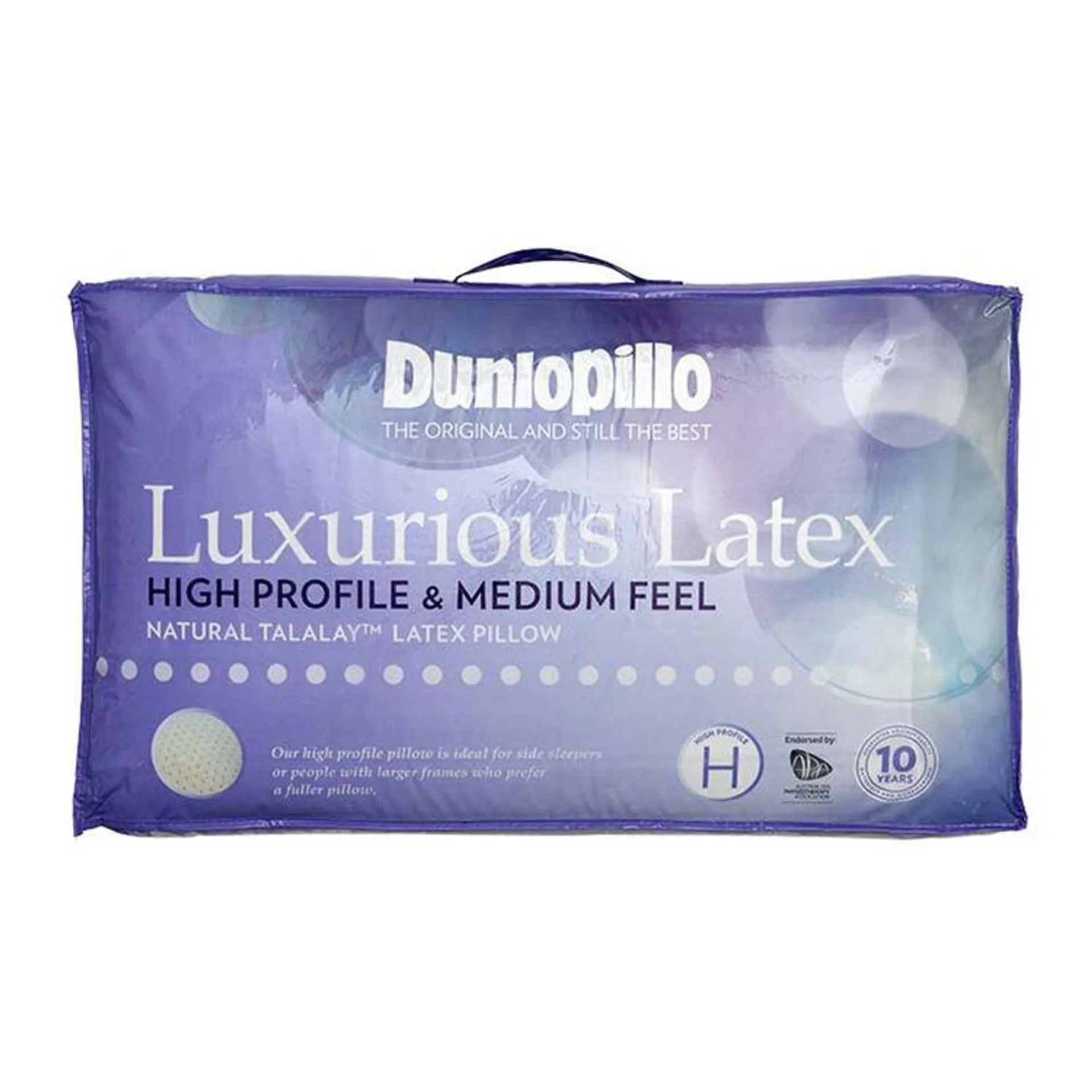 Dunlopillo Luxurious Latex High Profile Pillow White Standard