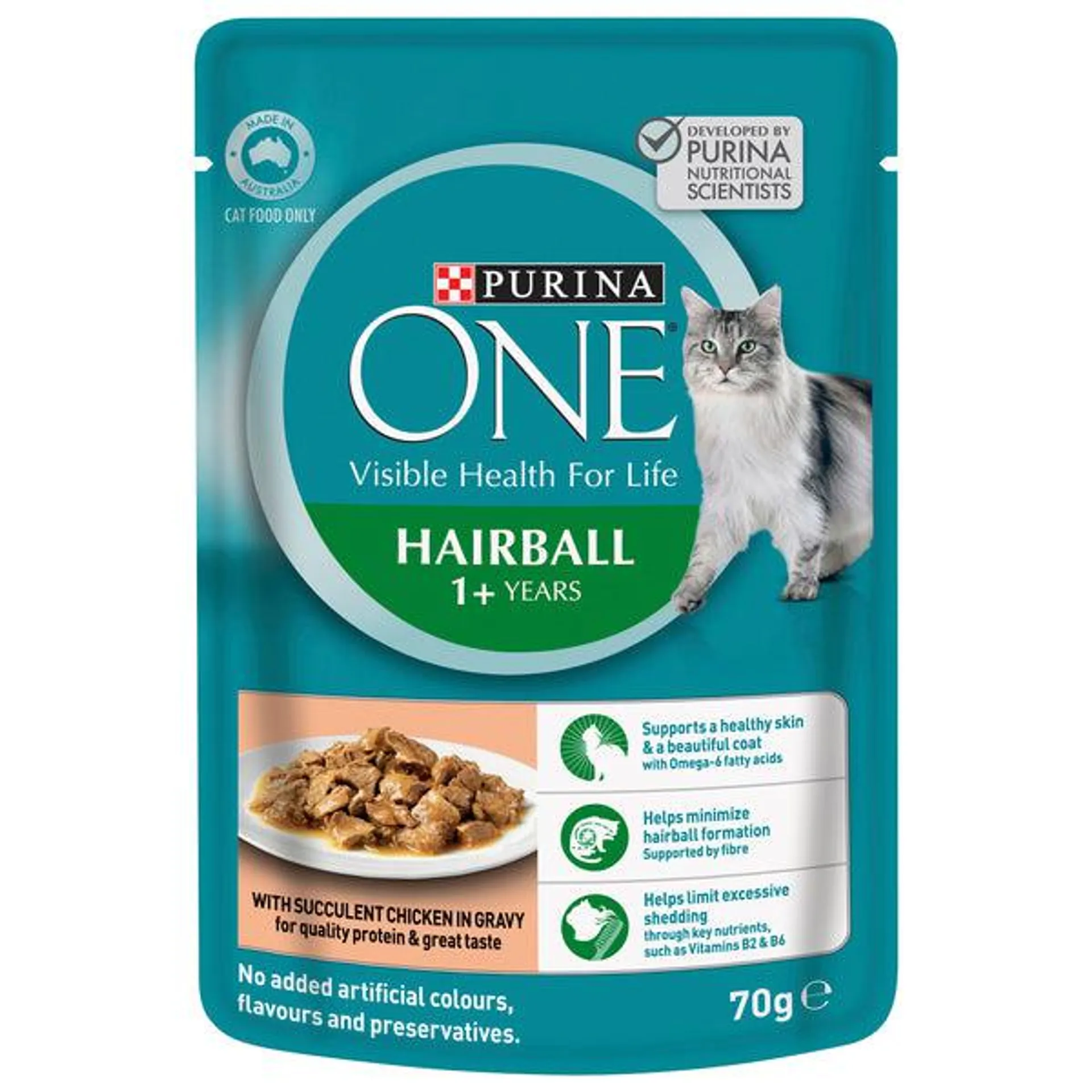 PURINA ONE - Hairball Cat Wet Food (12pk x 70g)