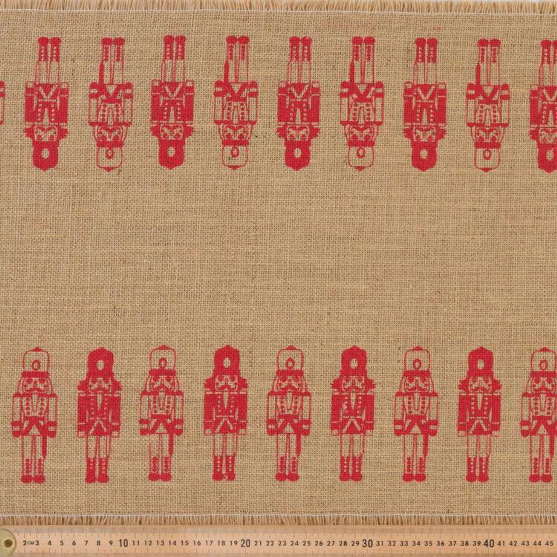 Nutcrackers 40 cm Runner Hessian Fabric Red 40 cm