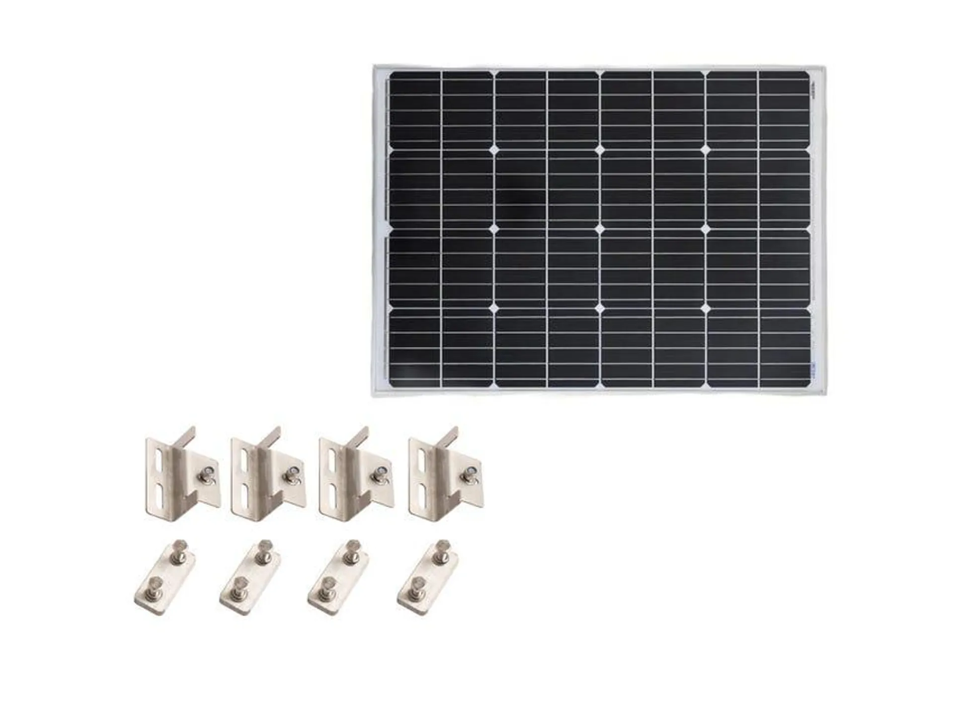 Adventure Kings 110w Fixed Solar Panel + Solar Panel Mounting Brackets to Suit Kings 110W Fixed Solar Panel