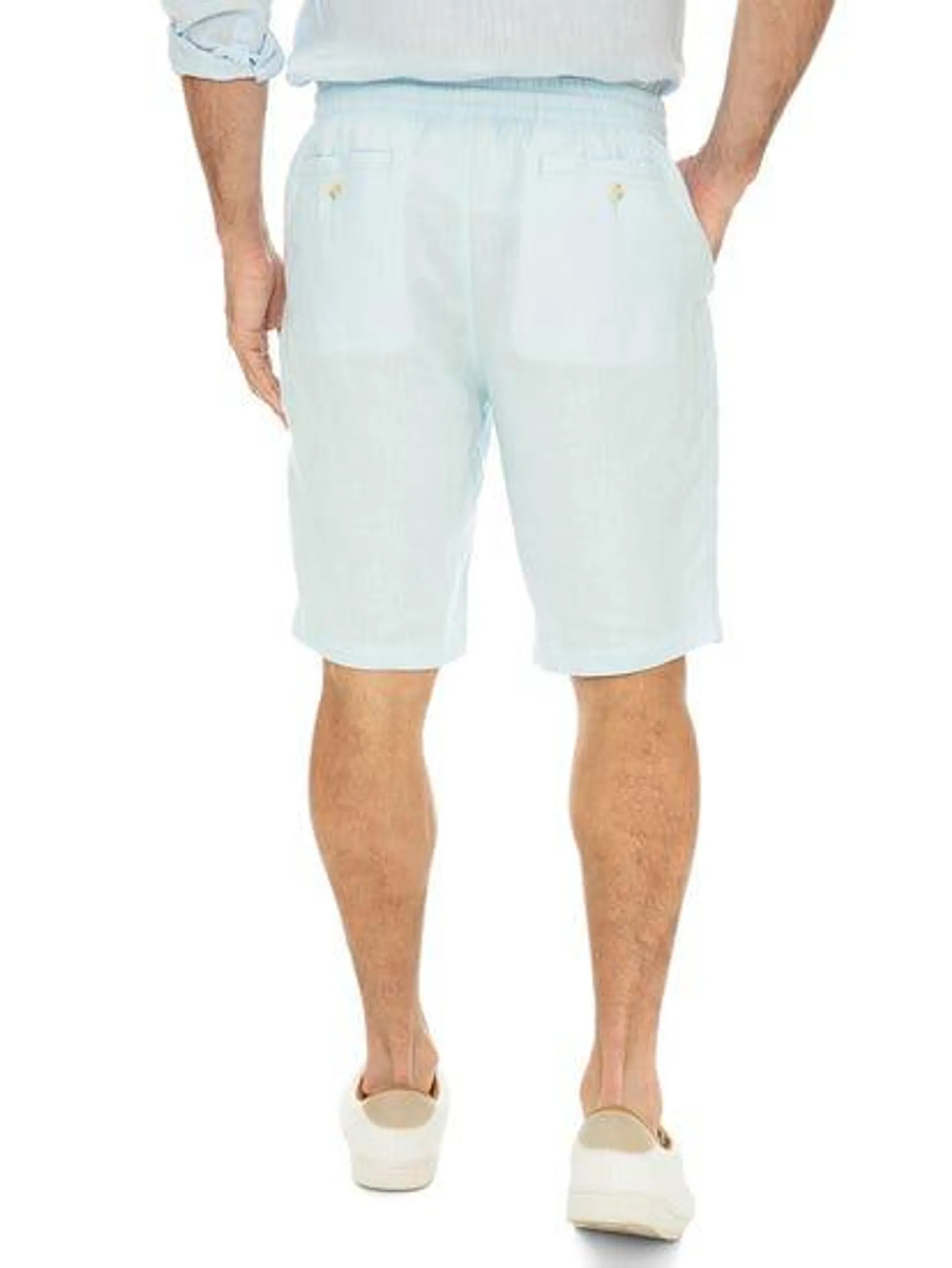 Riley Adams Blue Linen Shorts