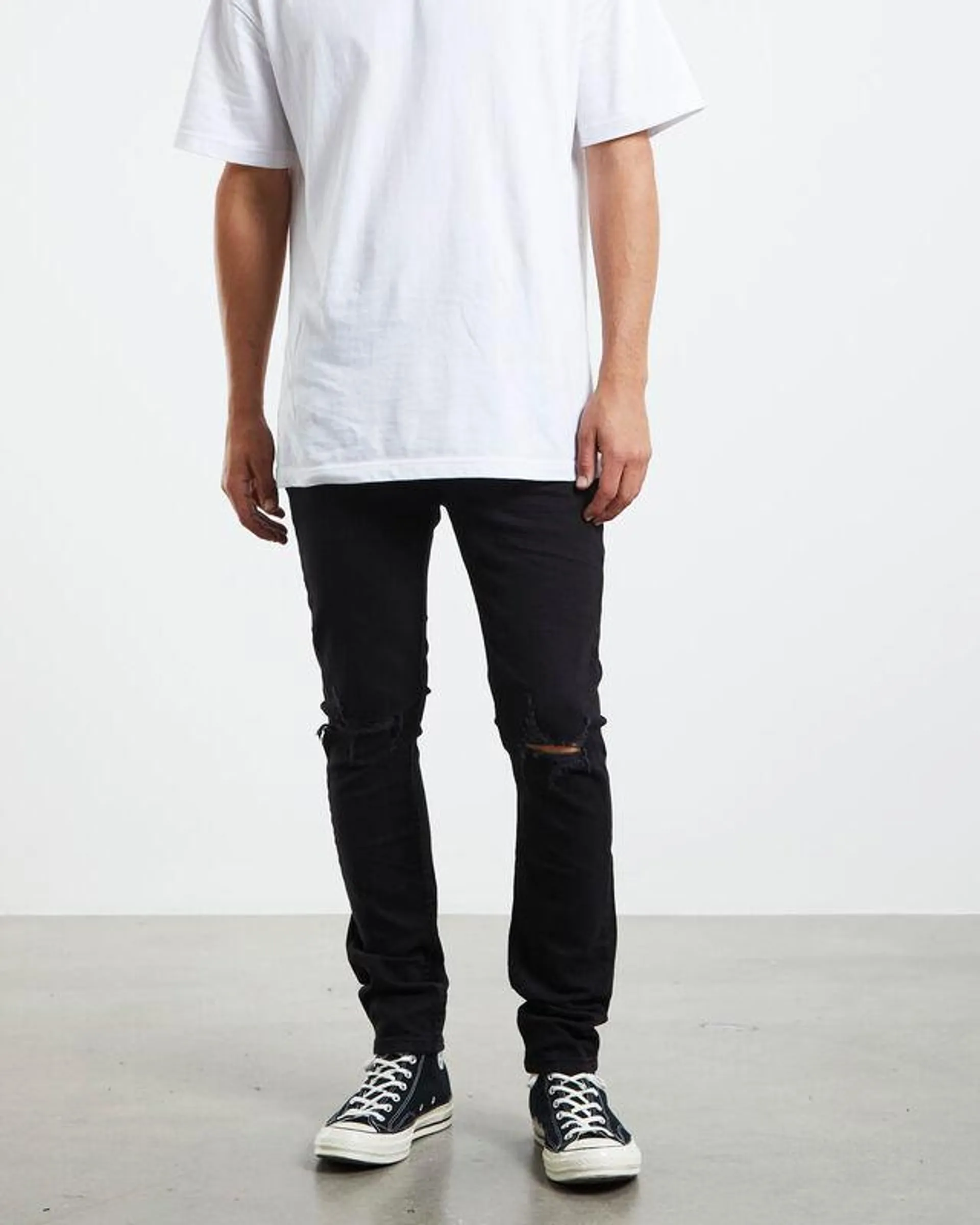 Stinger Skinny Jeans RIp Black