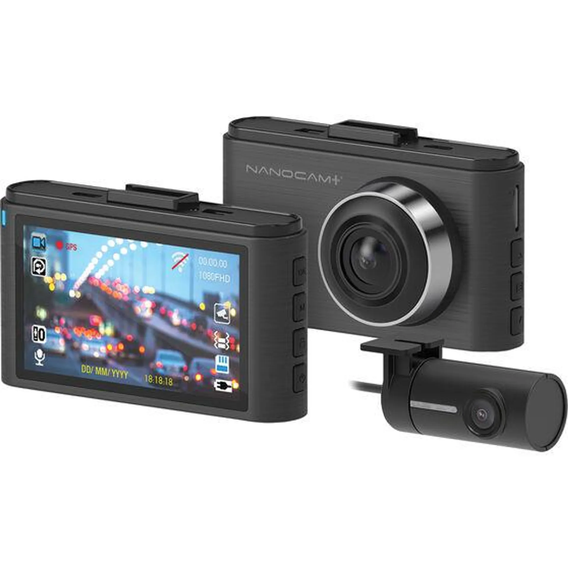 Nanocam+ 1080P FHD Front and Rear Dash Cam WiFi & Super Capacitor NCP-DVRW2S