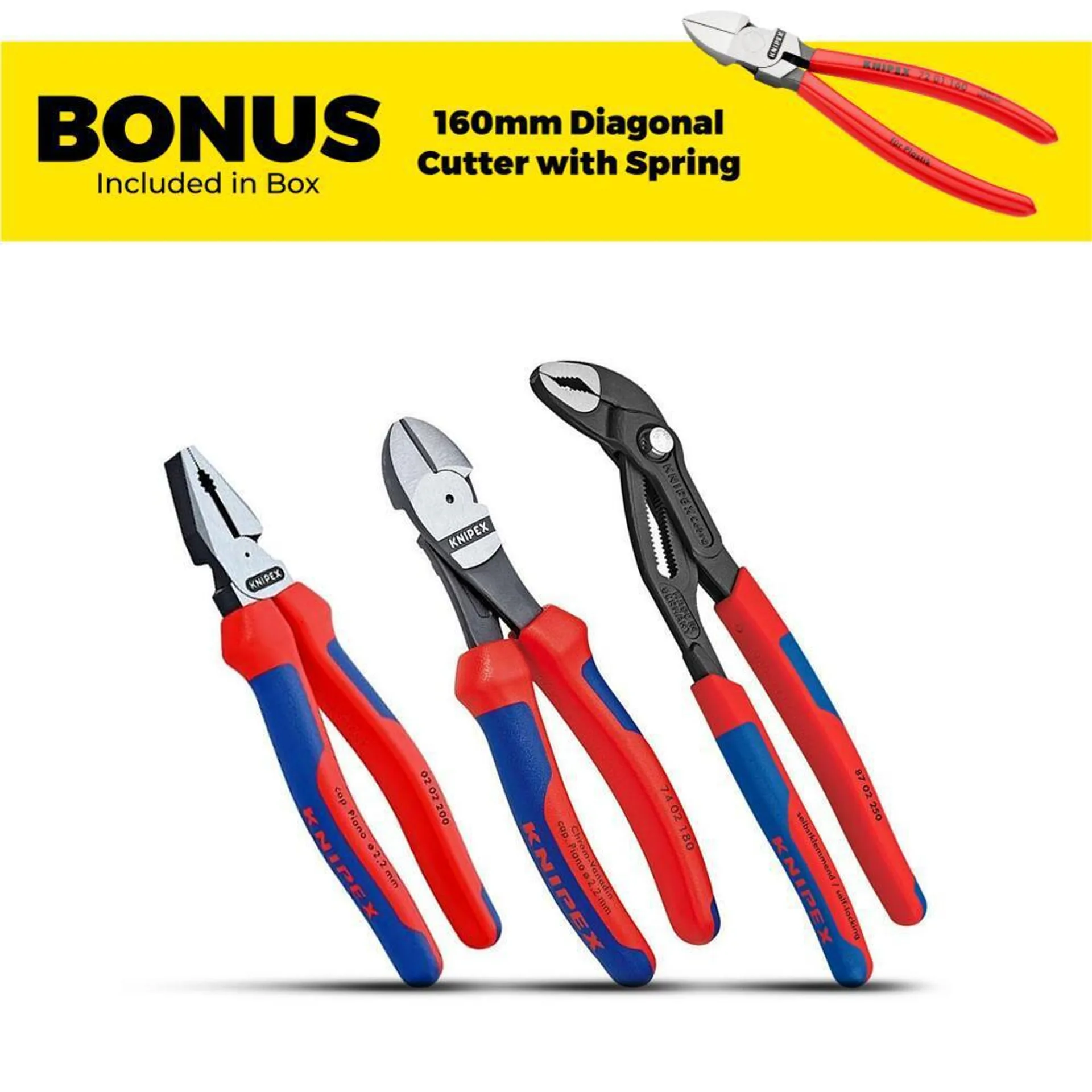 Knipex KBP108 3pce Heavy Duty Plier Set