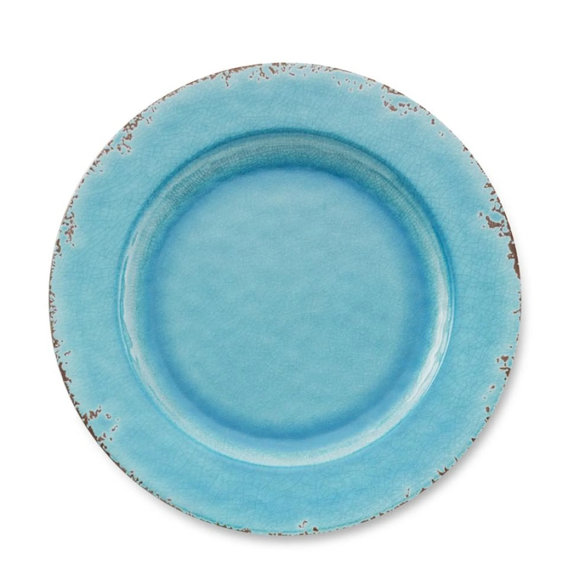 Rustic Melamine Dinner Plate, Turquoise