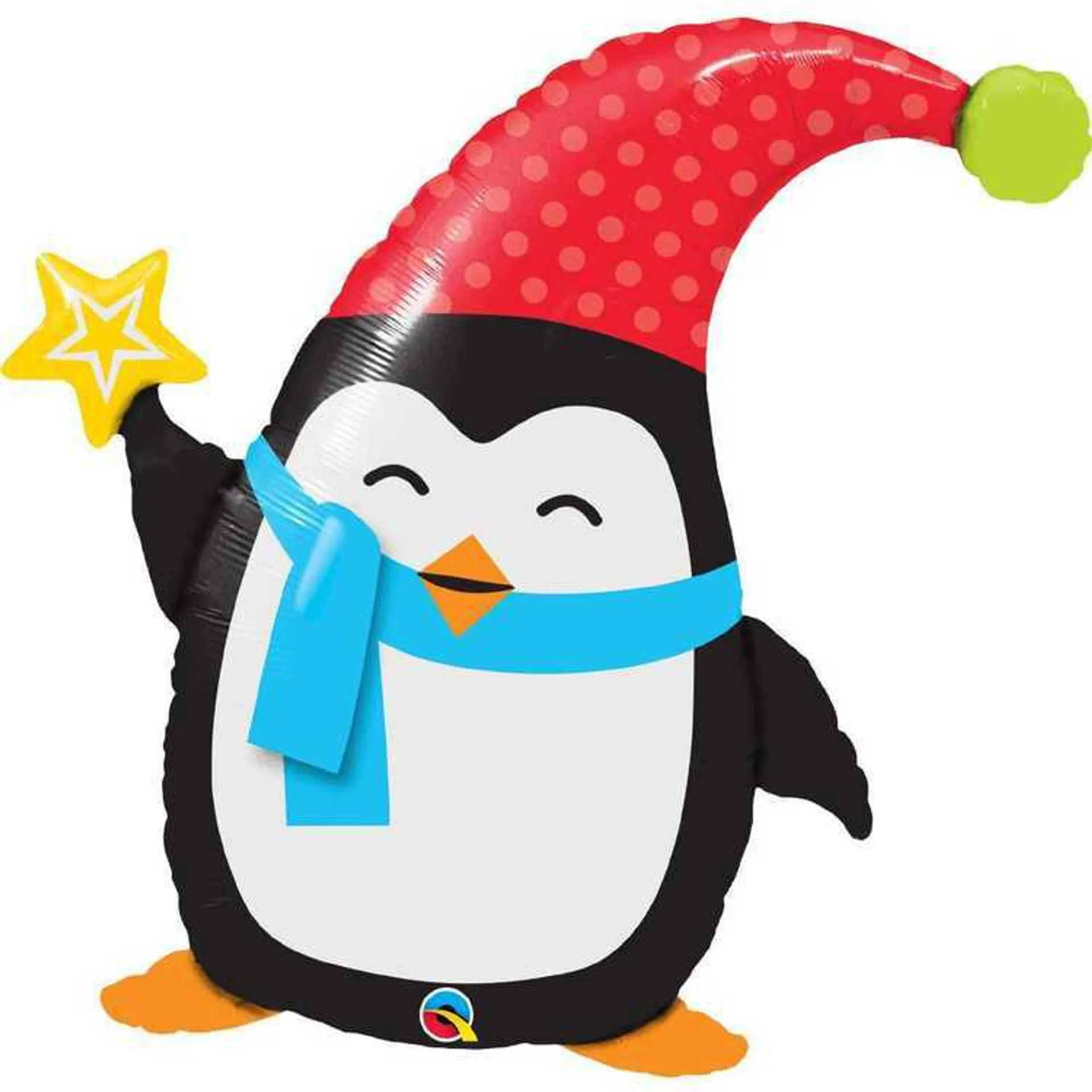 Qualatex Christmas Balloon Elfin Penguin Multicoloured 89 cm