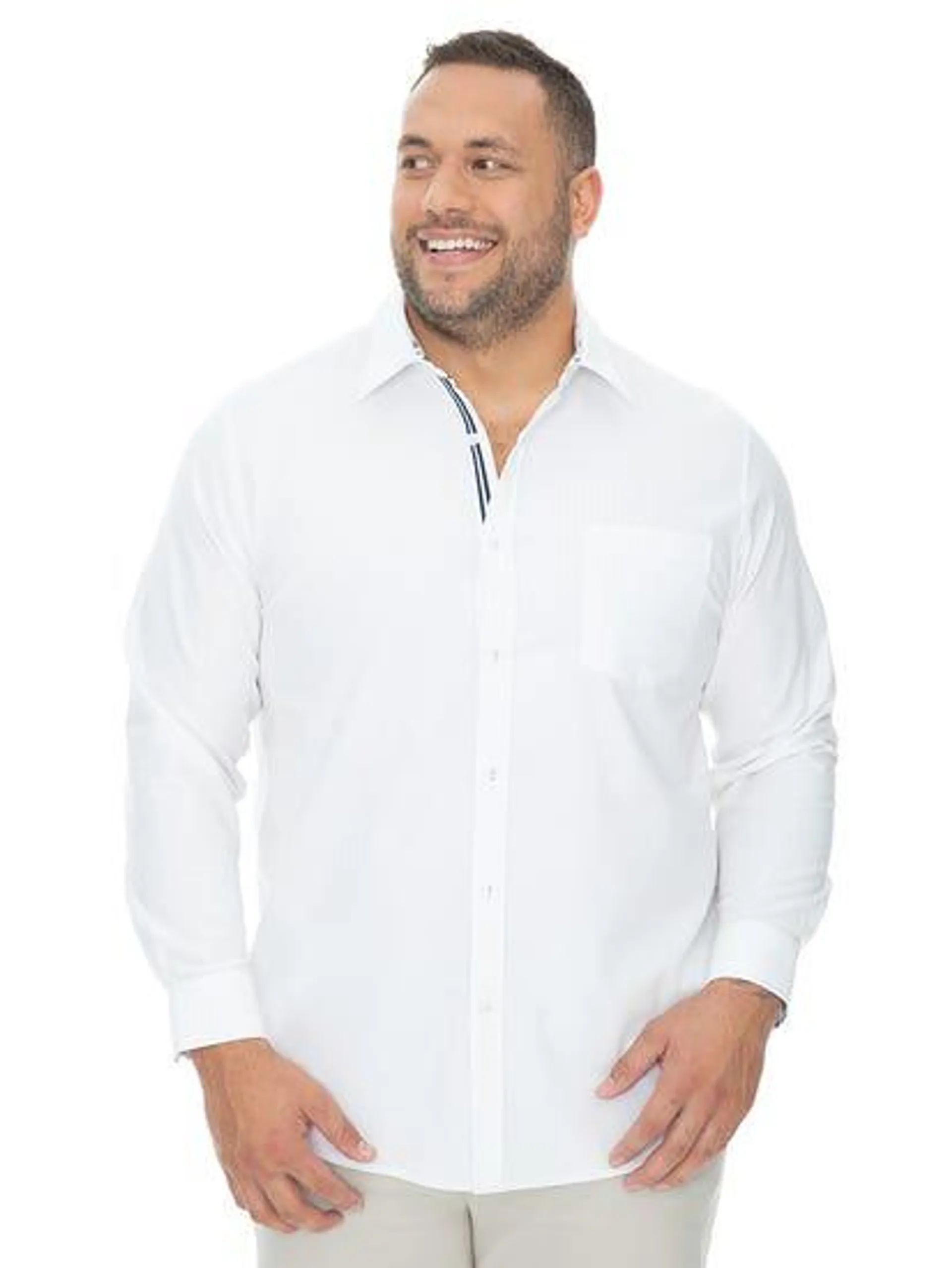 Big Mens Long Sleeve Shirt White