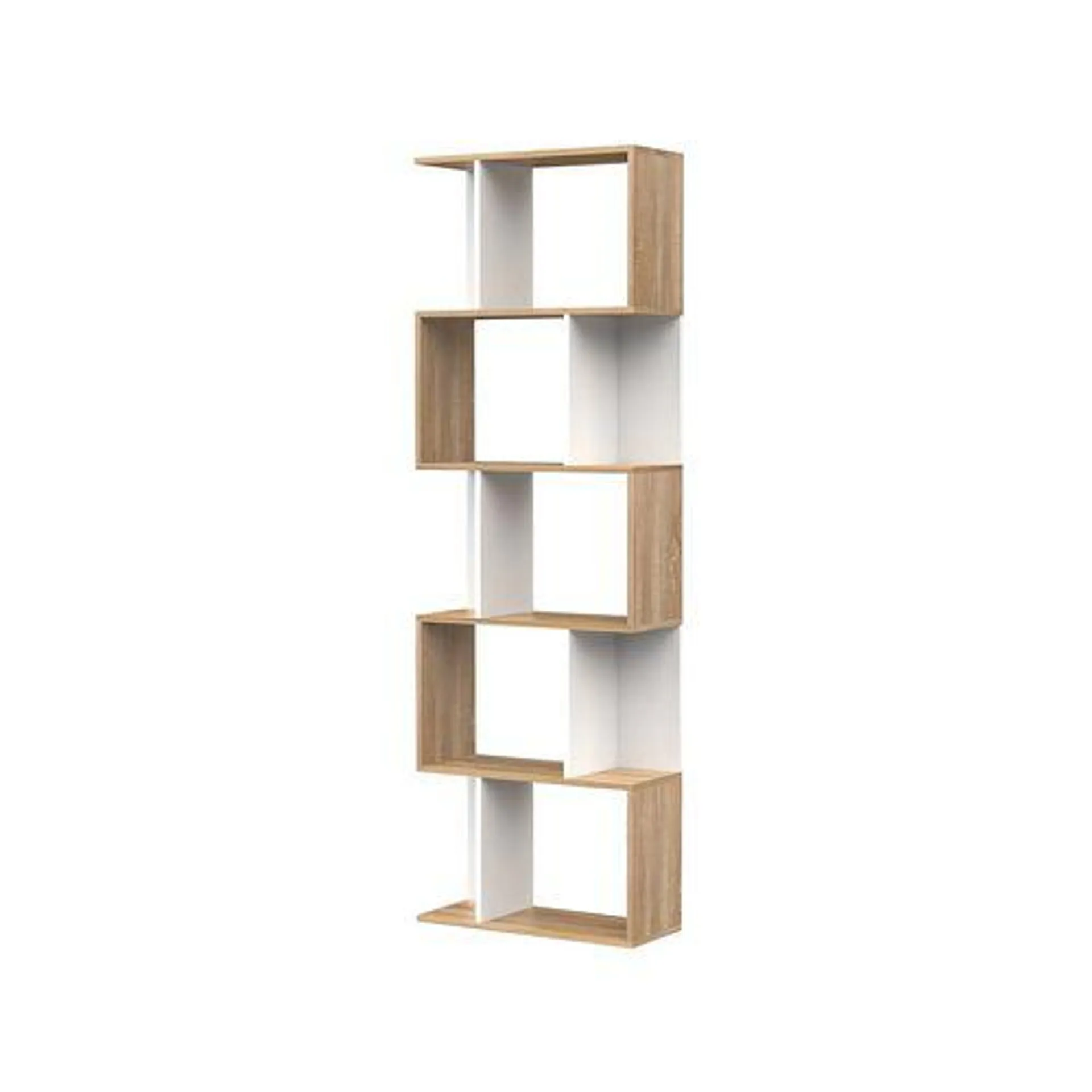 Advwin 5-tier Display Bookcase Shelves Storage Bookshelf Cabinet Shelf Wooden