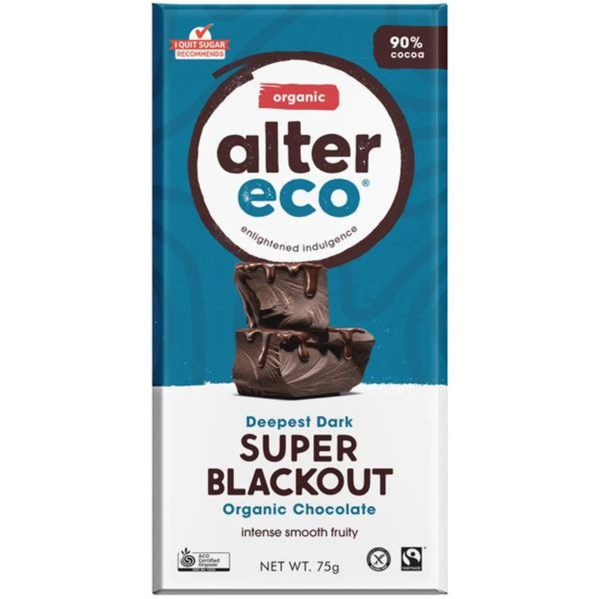 Alter Eco Organic 90% Dark Super Blackout Chocolate 75g