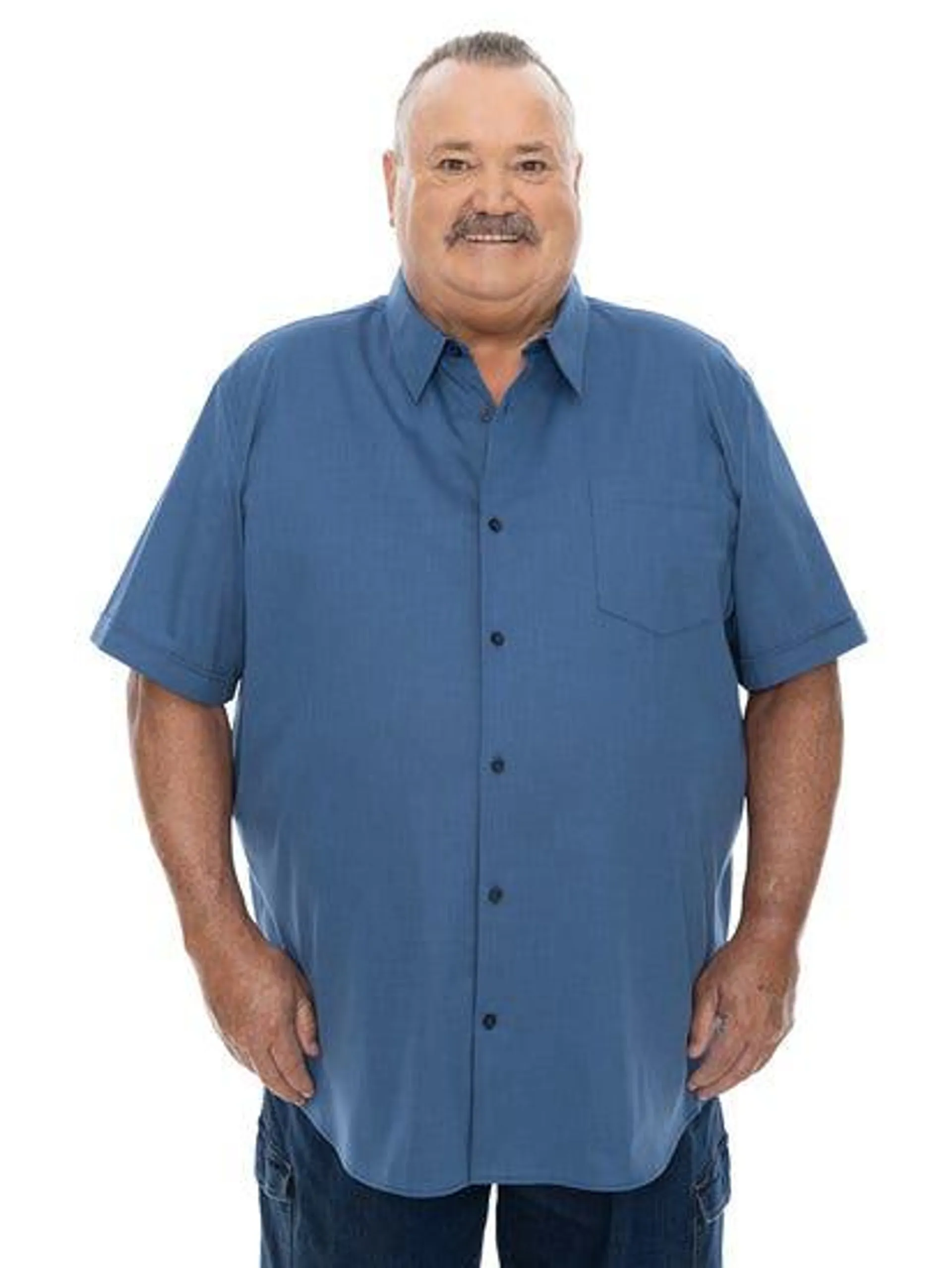 Big Mens Short Sleeve Dark Blue Shirt