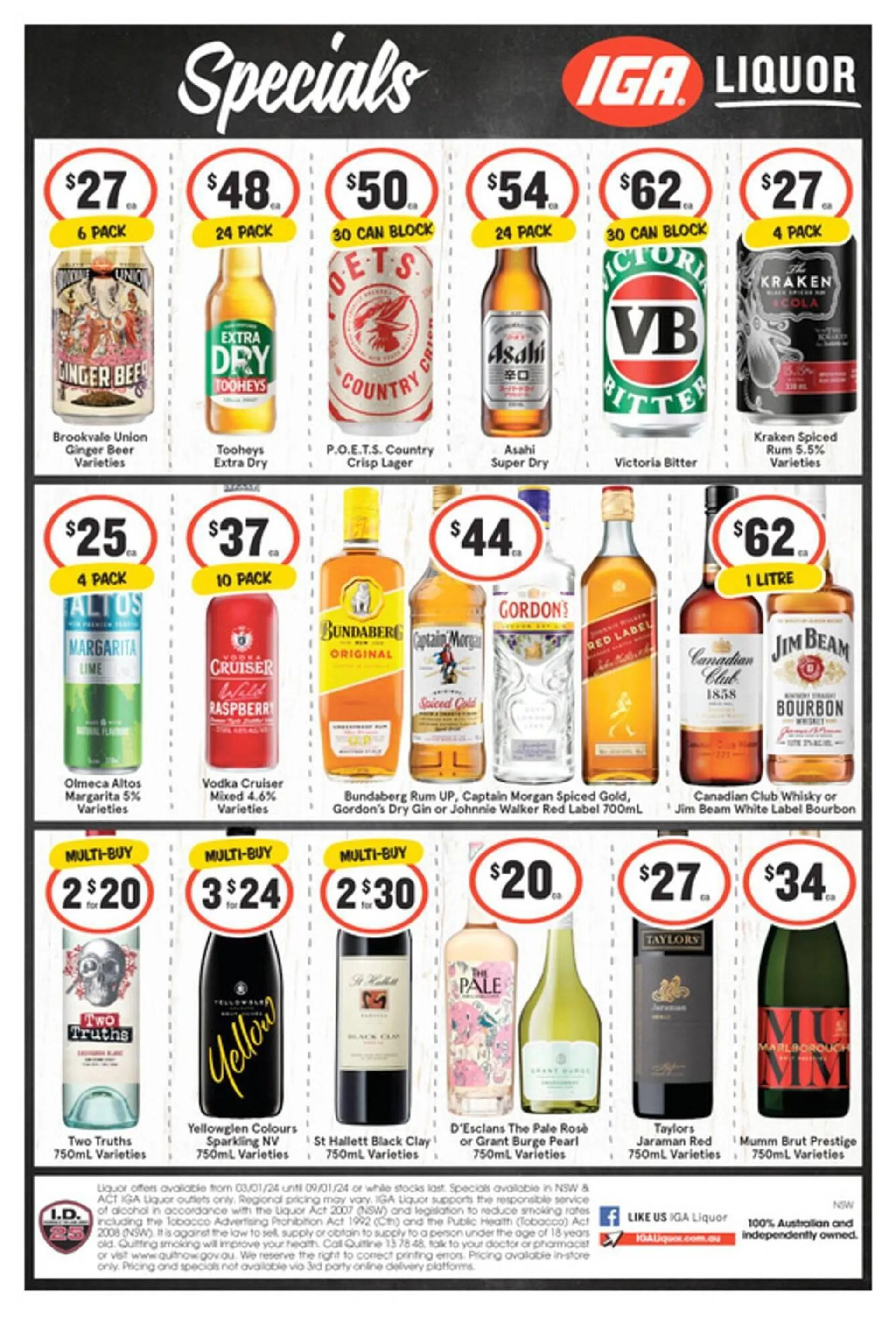 IGA Liquor catalogue - Catalogue valid from 3 January to 9 January 2024 - page 1