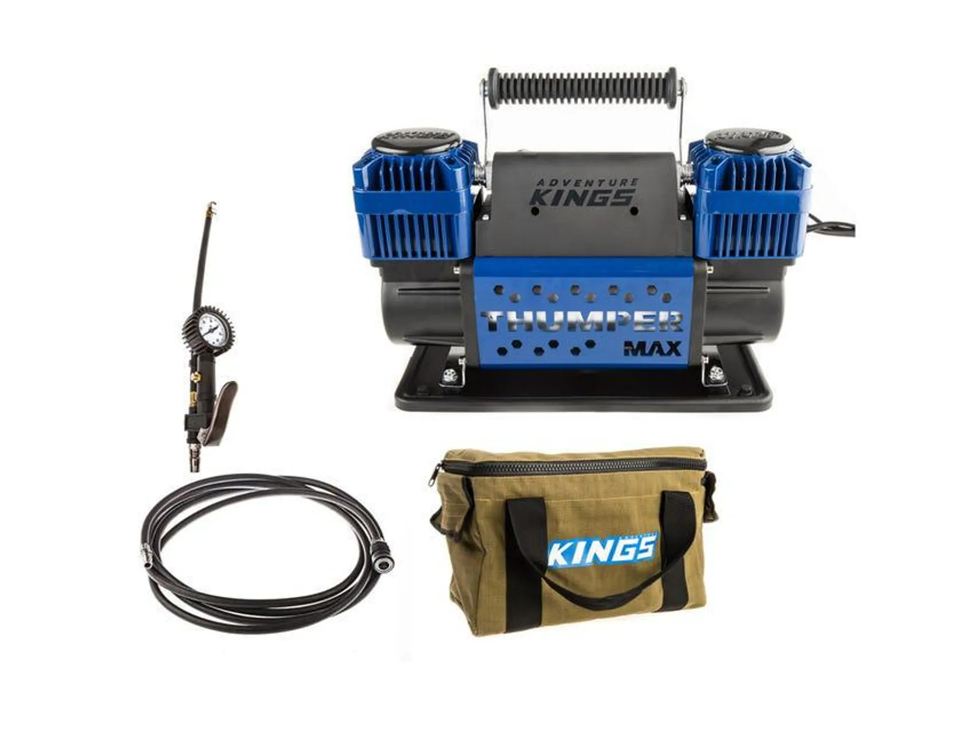 Thumper Max Dual Air Compressor + Kings 3in1 Ultimate Air Tool + Thumper Air Hose Extension 4m + Canvas Thumper Bag