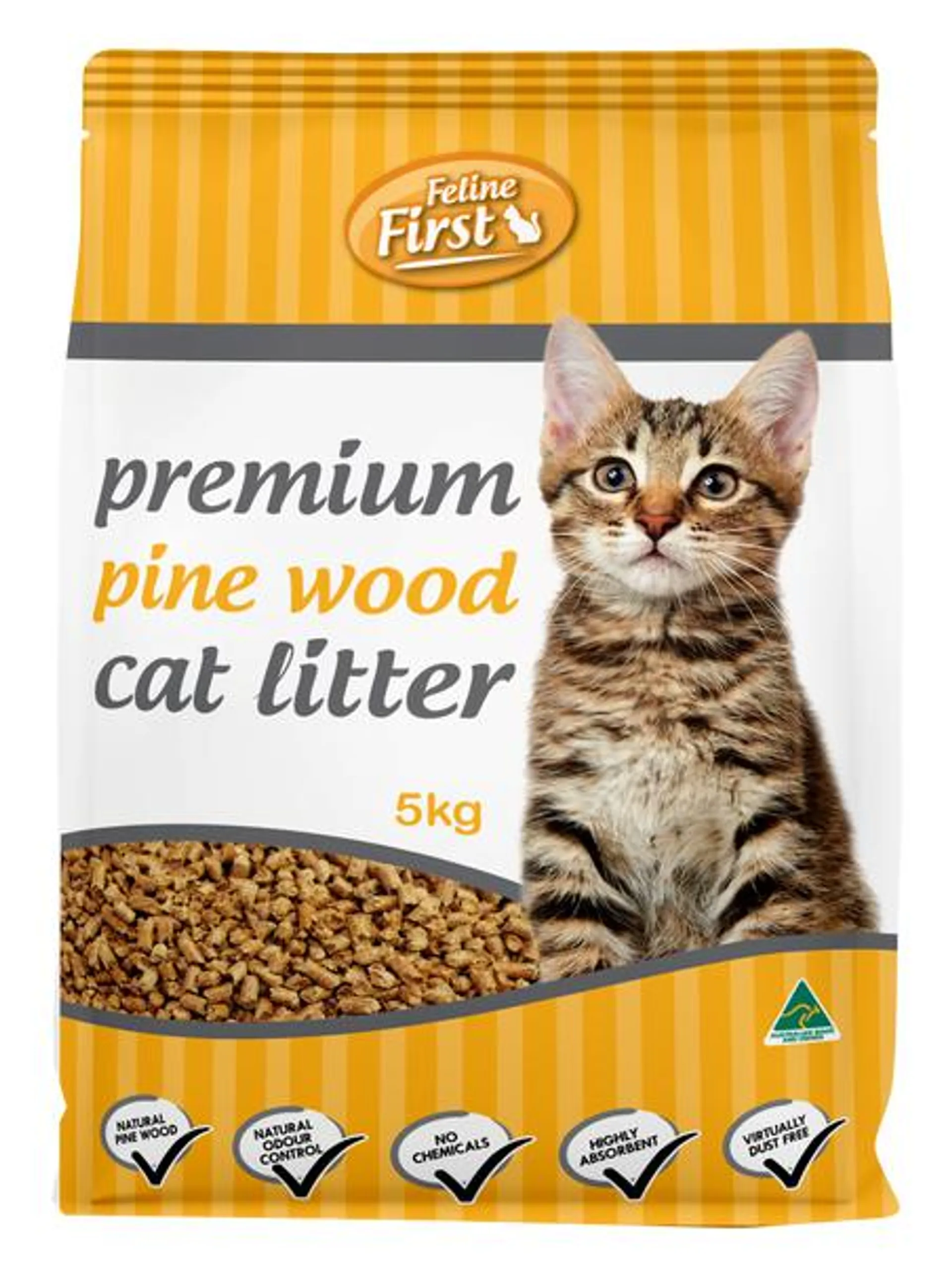 Feline First - Pine Wood Cat Litter 5kg