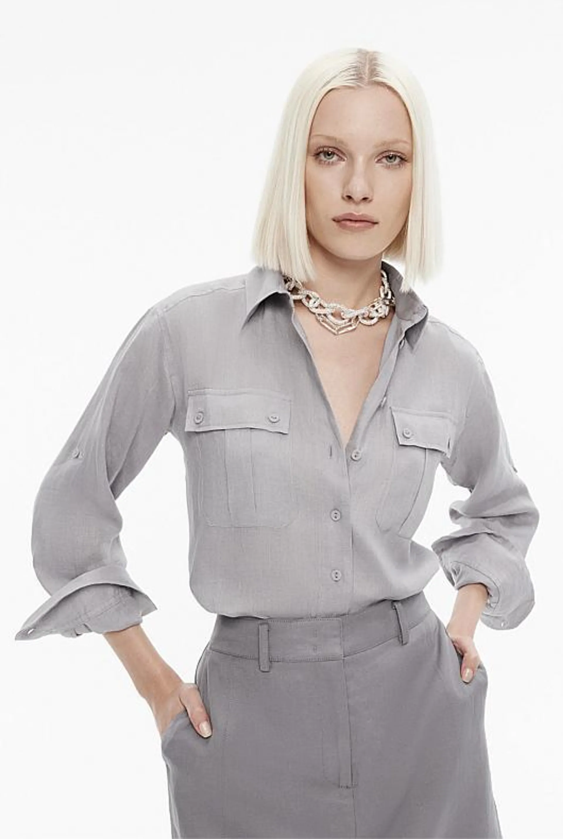 French Linen Pocket Detail Shirt