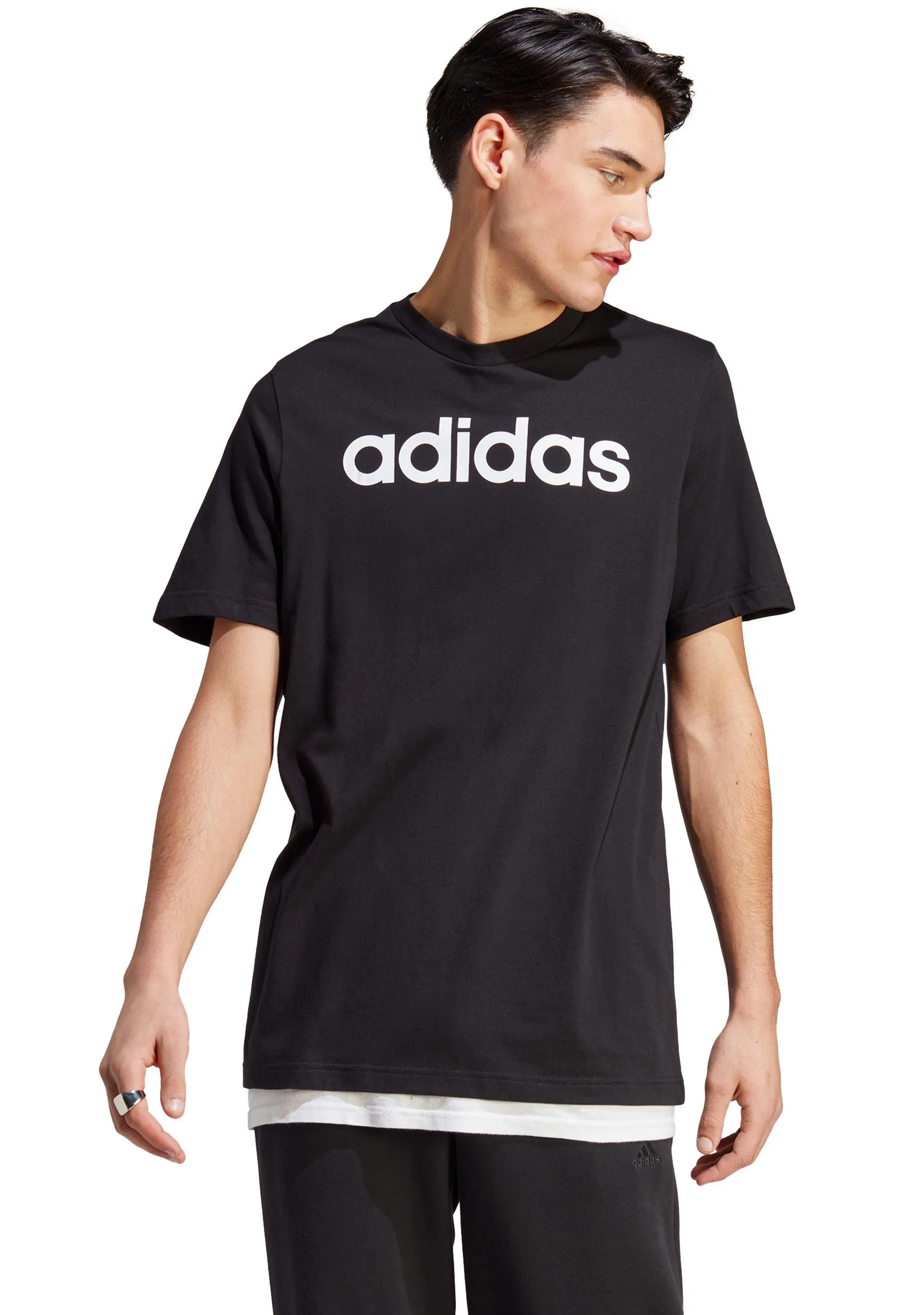 Adidas Mens Essentials Single Jersey Linear Embroidered Logo Tee IC9274