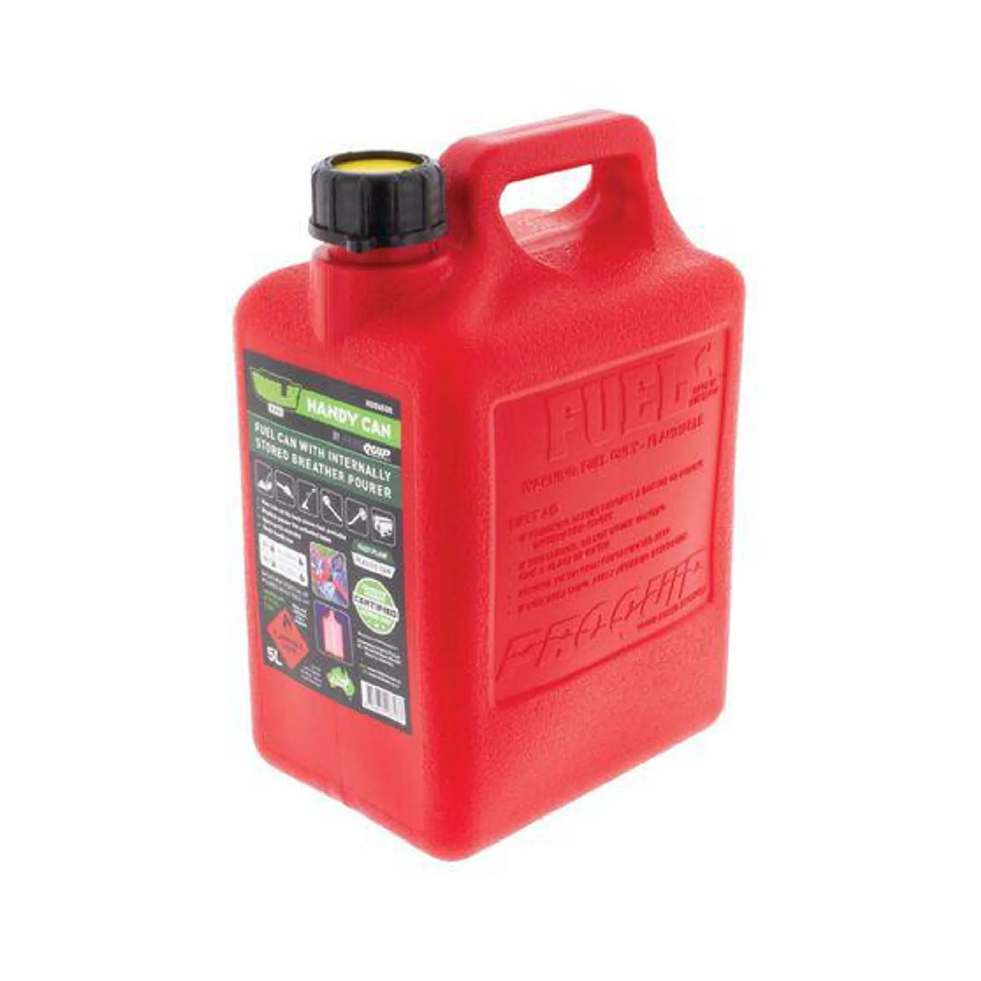 Hulk 4x4 5Lt Plastic Handy Fuel Can Red With Pourer All Type Of Fuel - HU0650R