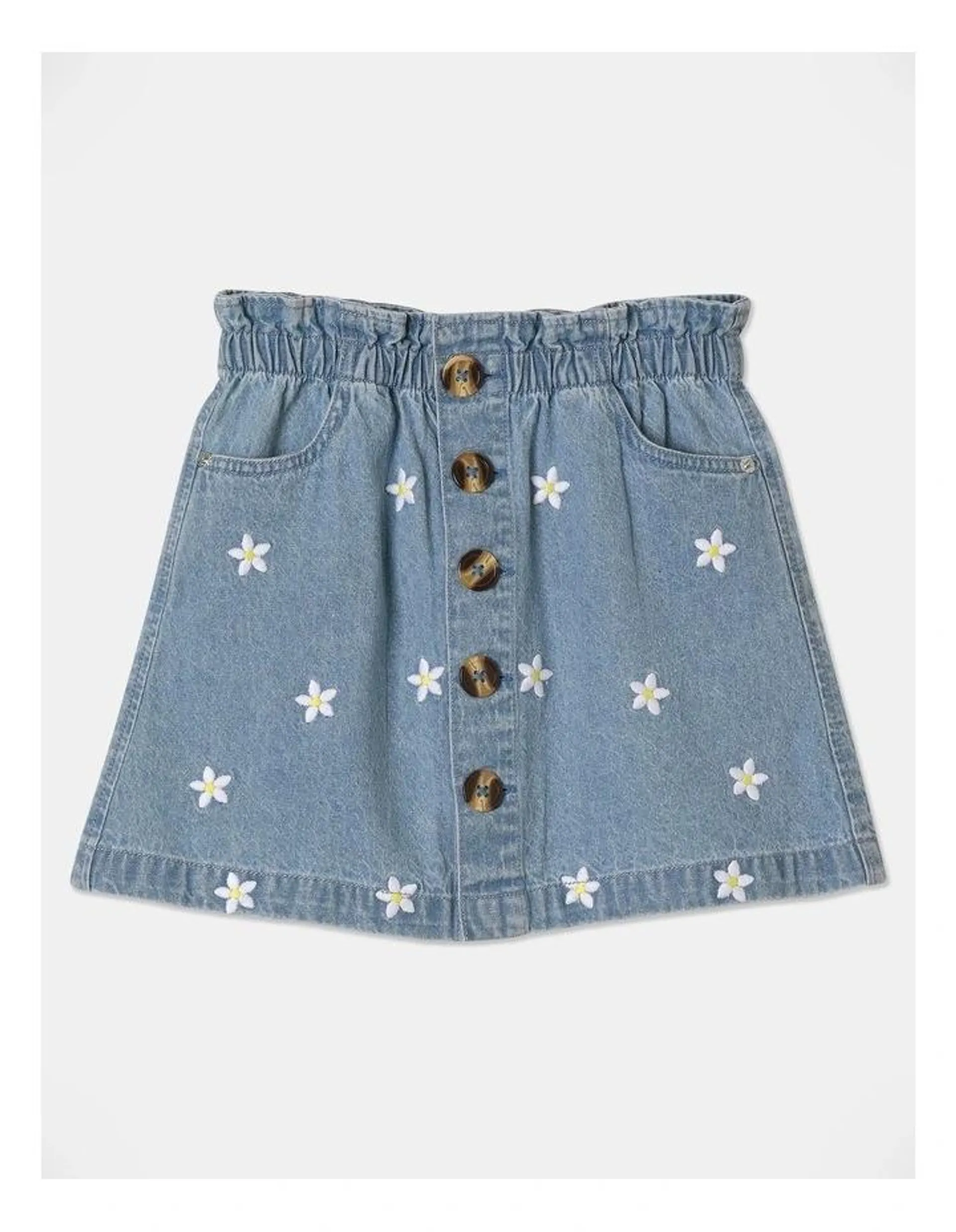 Paperbag Twillskirt In Denim