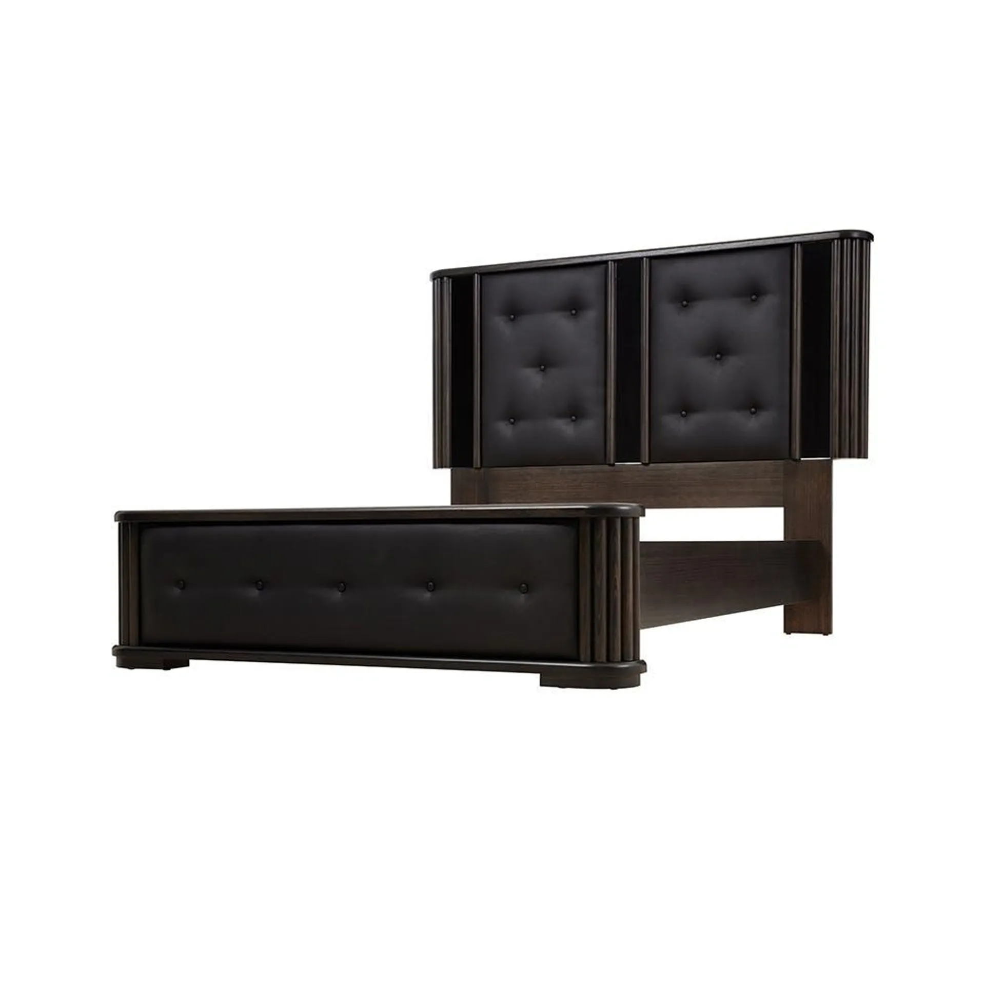 Lavish Bed Frame W/Upholstered Bedhead & Footend, Licorice (Eastwood Ebony)