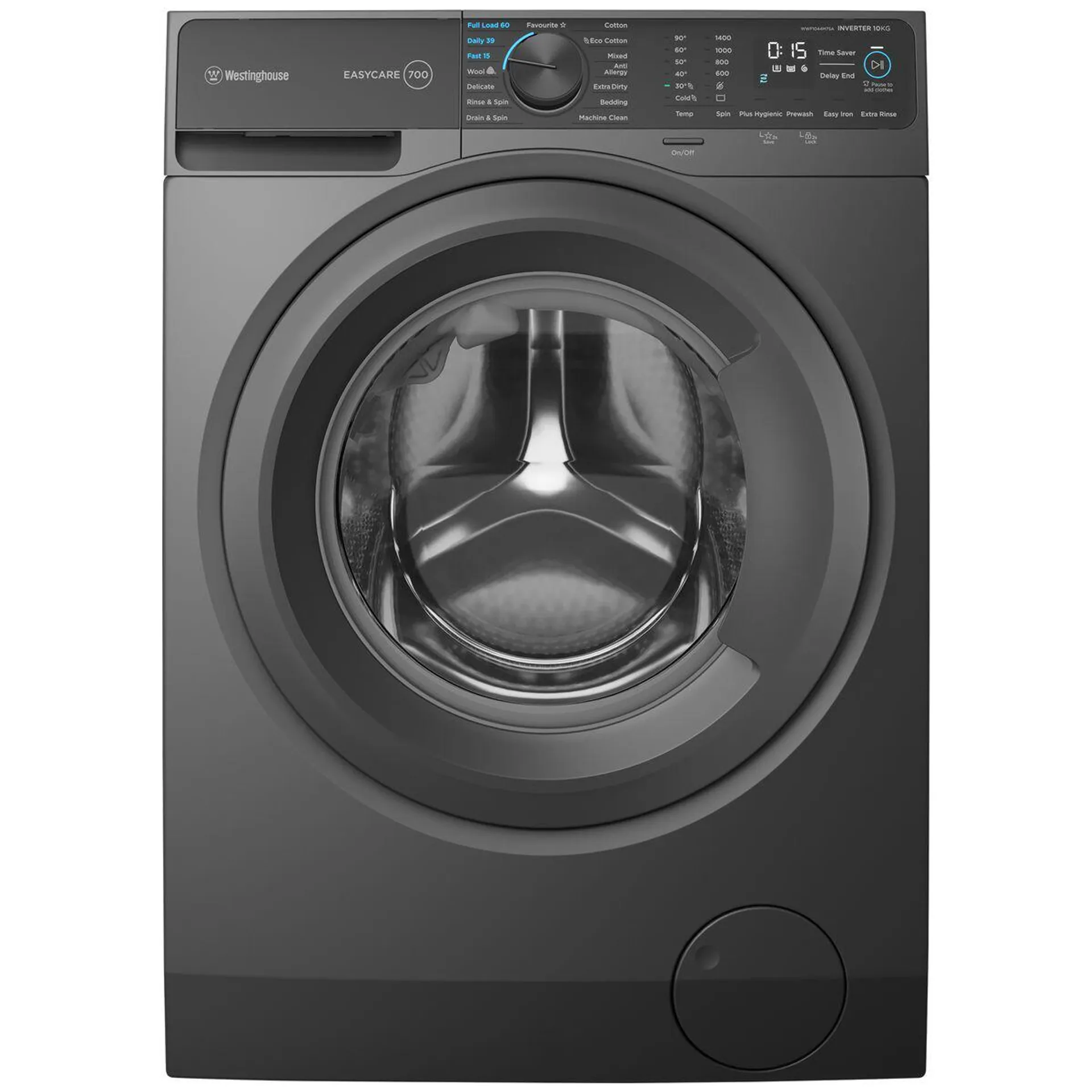 Westinghouse 10kg EasyCare Front Load Washing Machine Black WWF1044M7SA