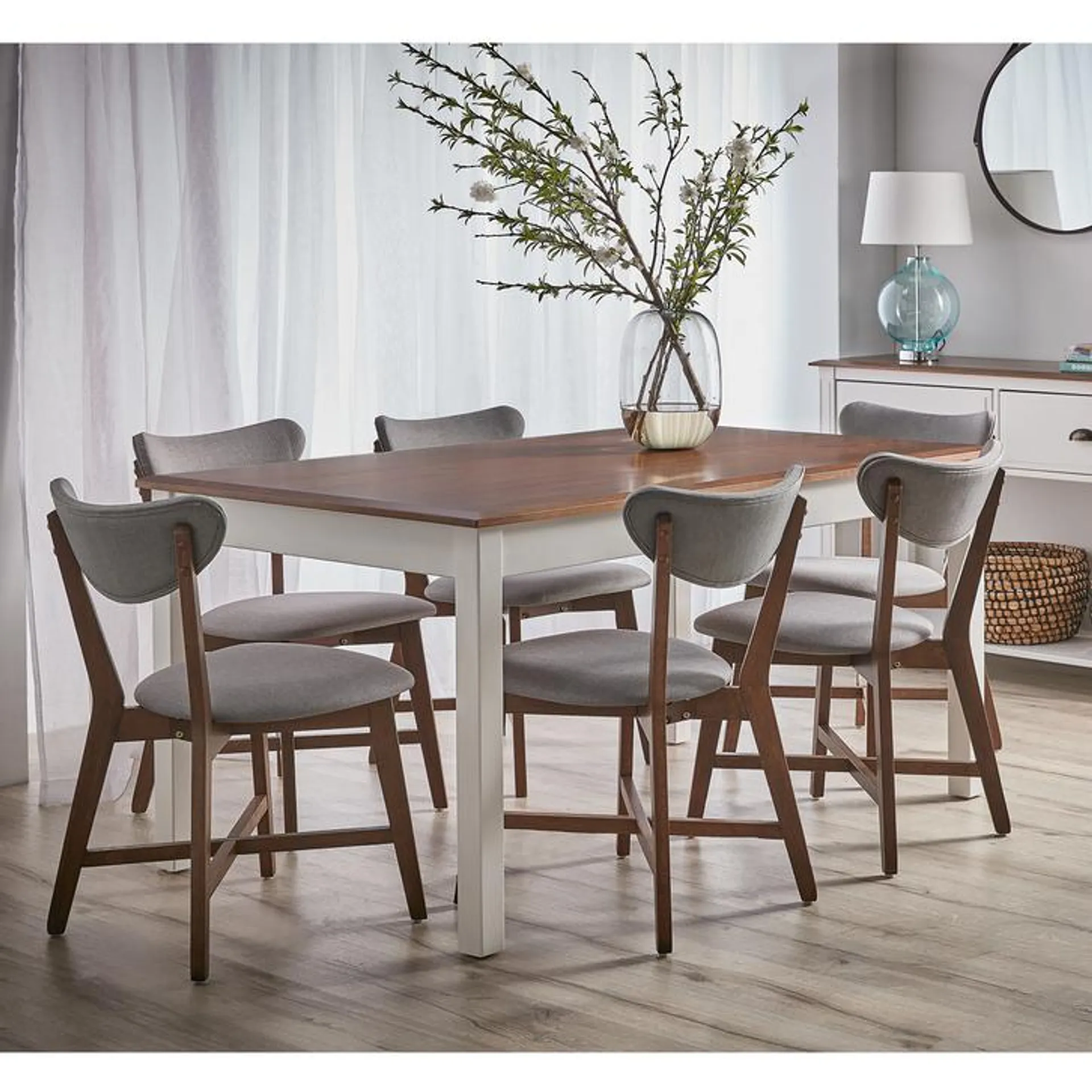 Torkay 6 Seater Dining Set With Elke Chairs