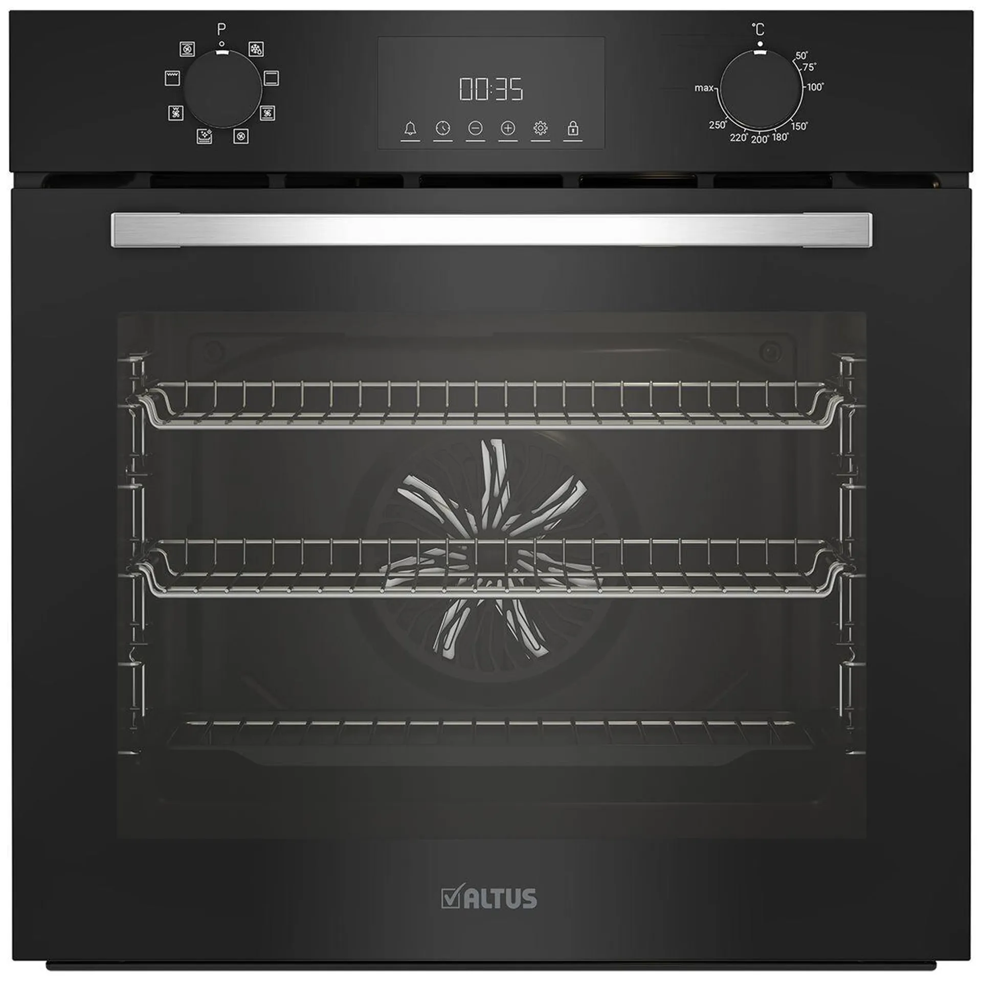 Altus 85L Multifunction Built-in Oven Black ABO6851MB