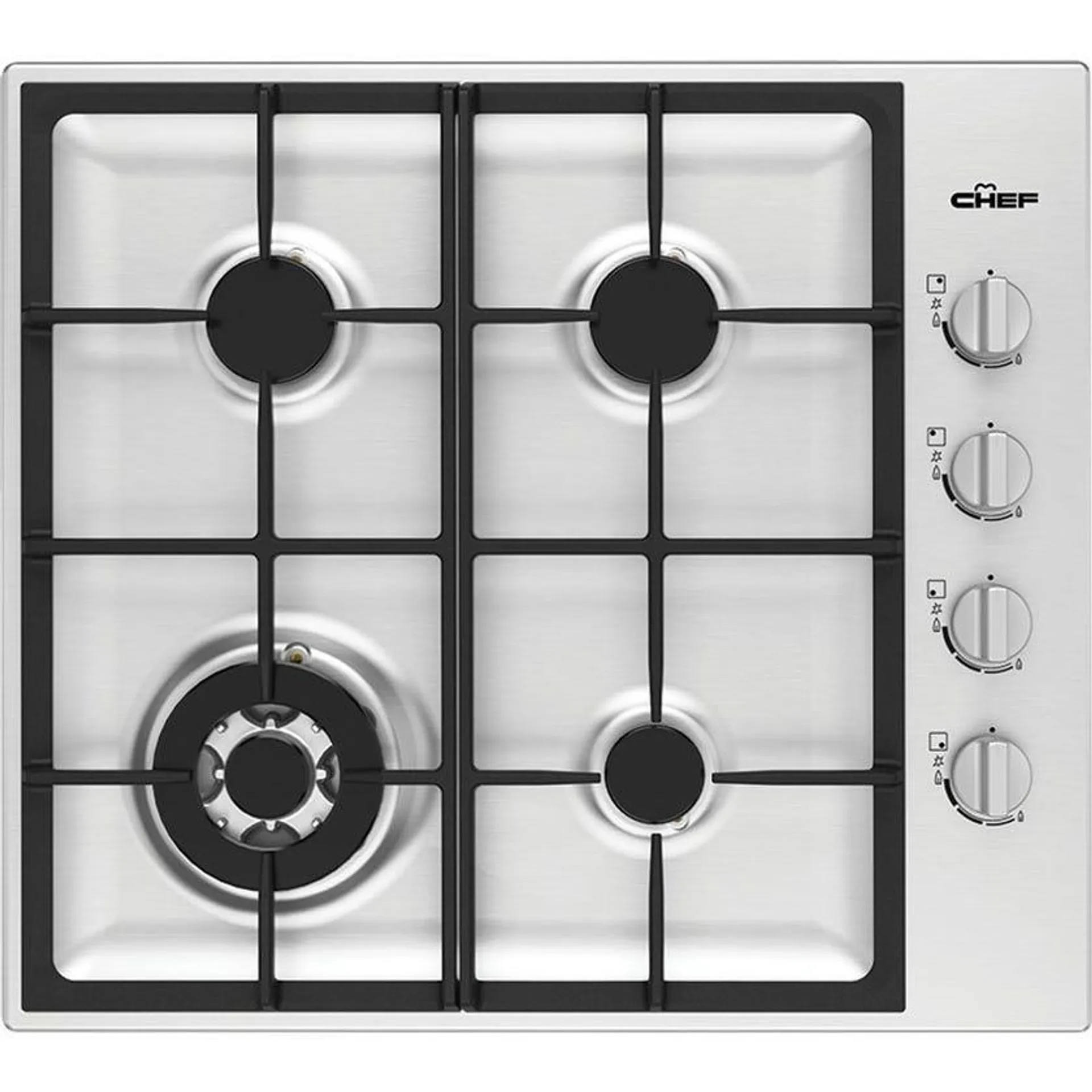 Chef CHG644SC 60cm Stainless Steel Gas Cooktop