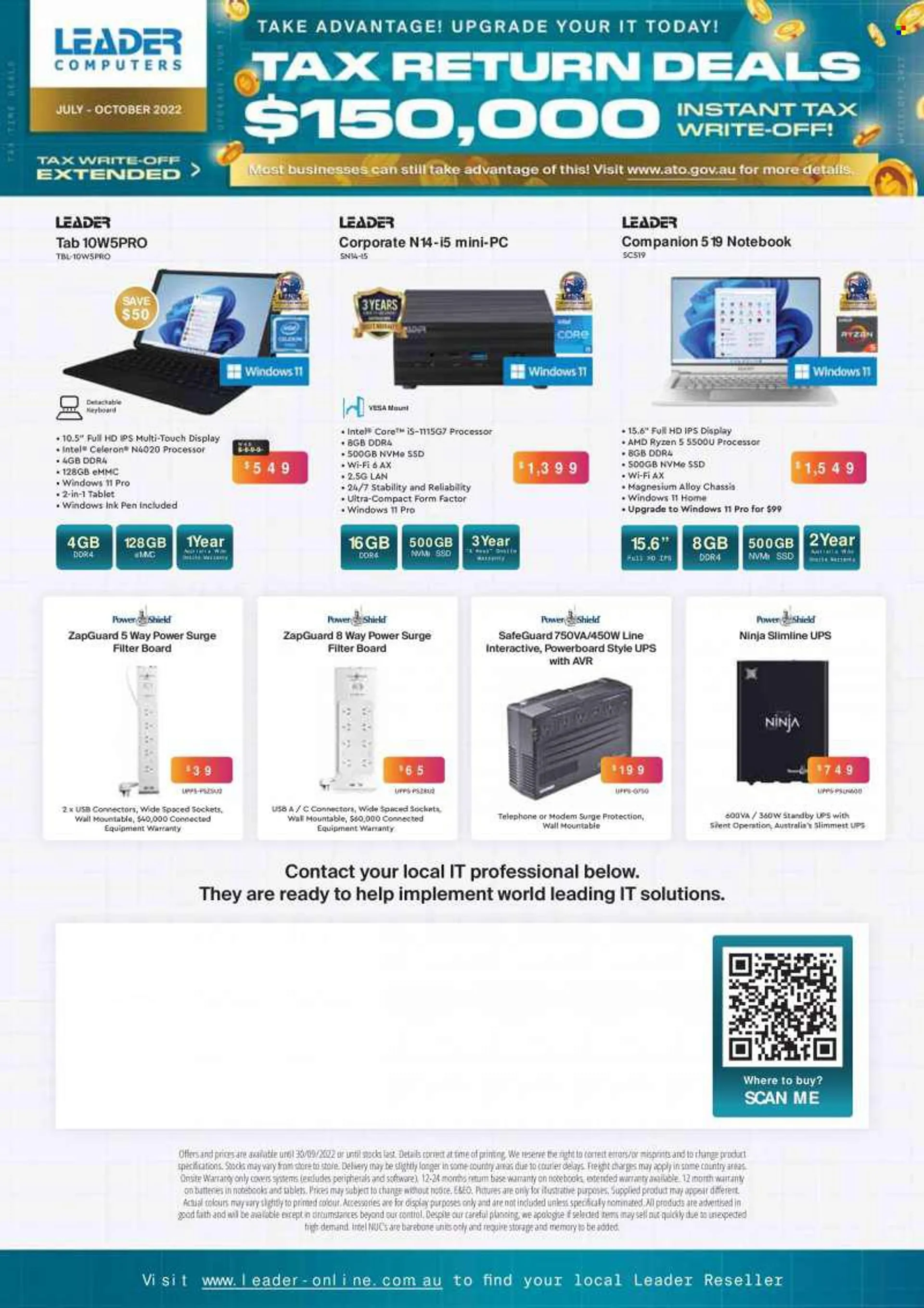 Leader Computers Catalogue - 14 Jul 2022 - 30 Sep 2022 - Sales products - Intel, tablet, notebook, keyboard, modem. Page 20.
