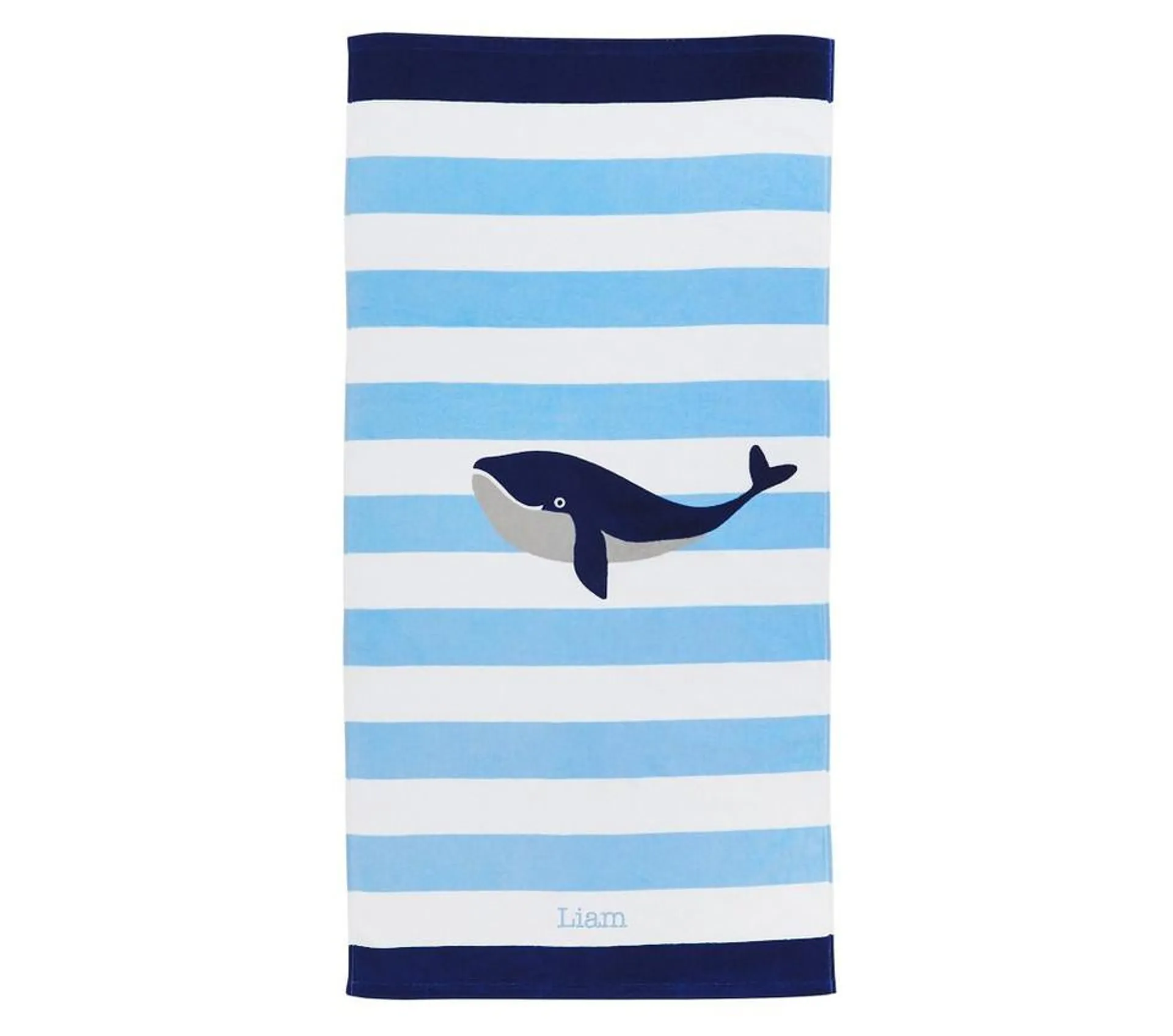 Whale Stripe Kids Beach Towel