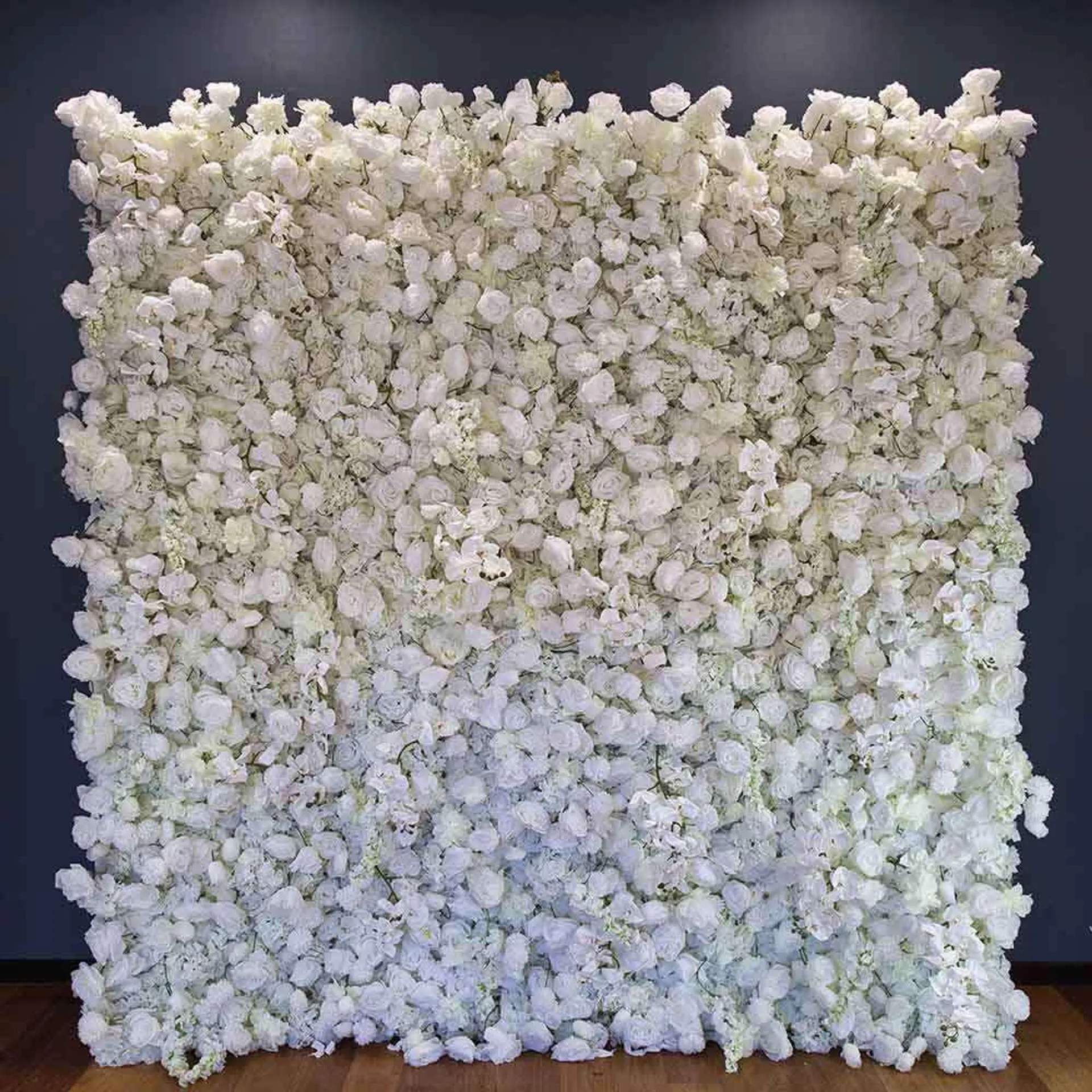 Backdrop Flowers with Artificial White Flowers 2.4m x 2.4m HIRE