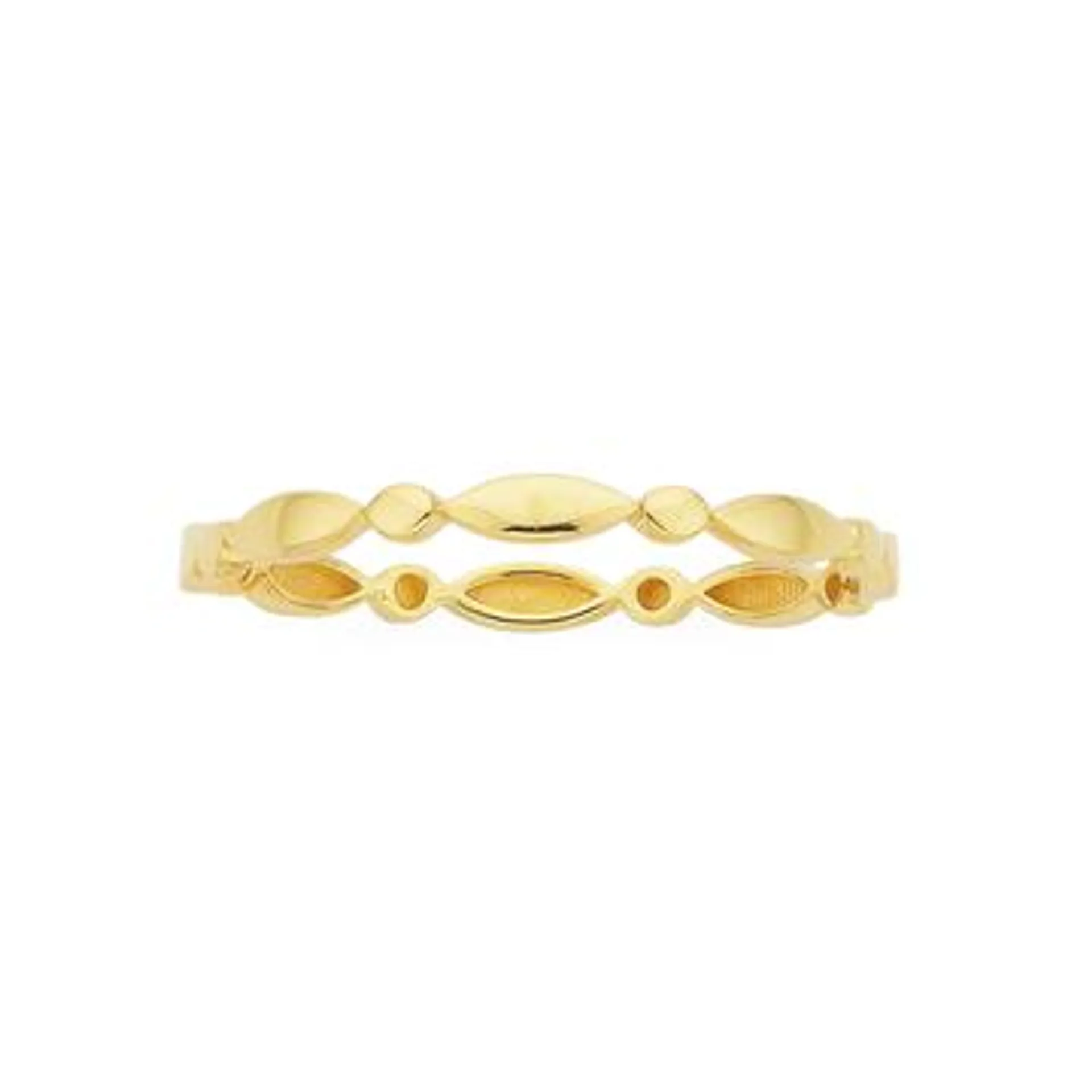 9ct Gold Oval & Marquise Pattern Stacker Ring