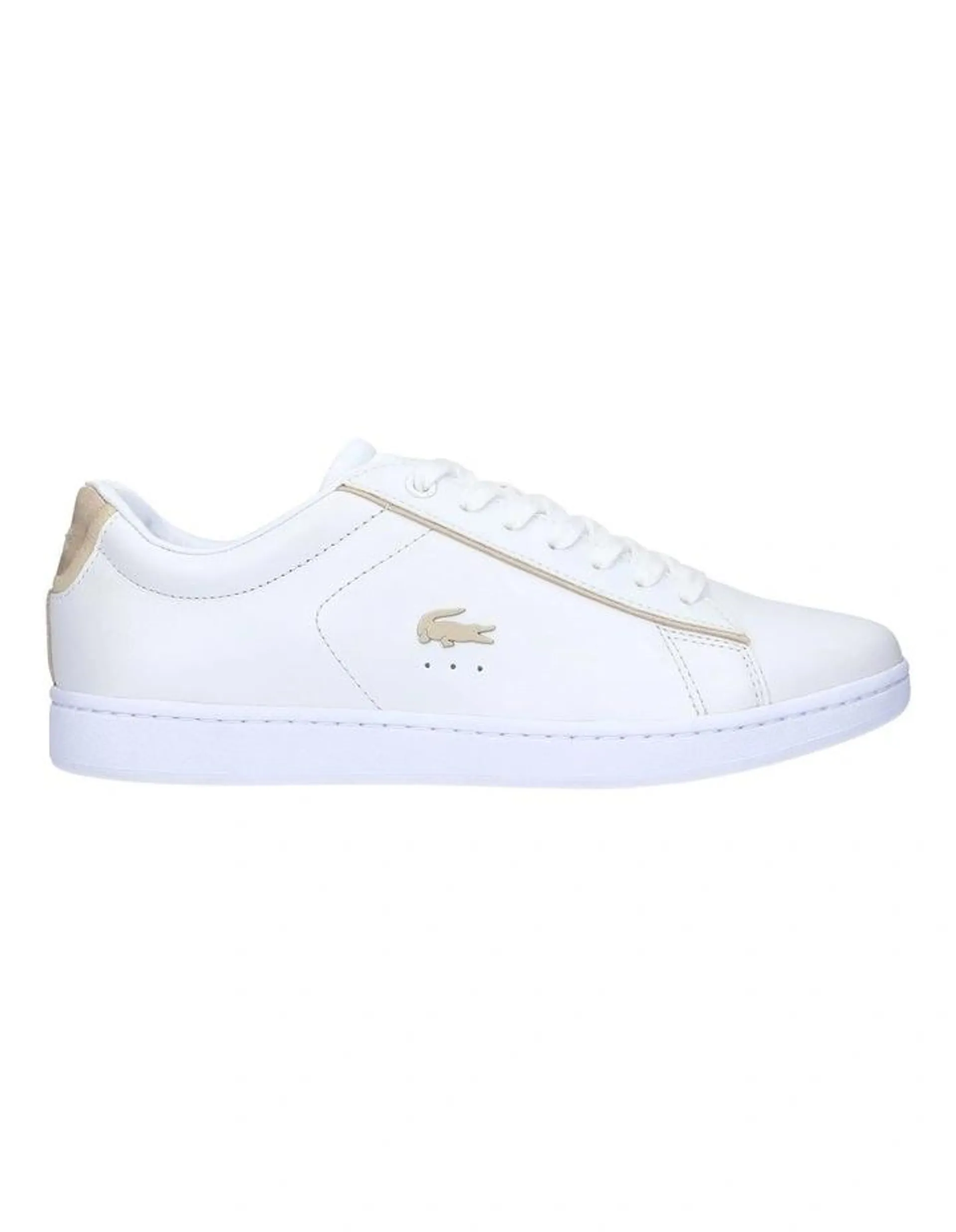 Carnaby Evo White/ Gold Leather Lace-Up Sneaker
